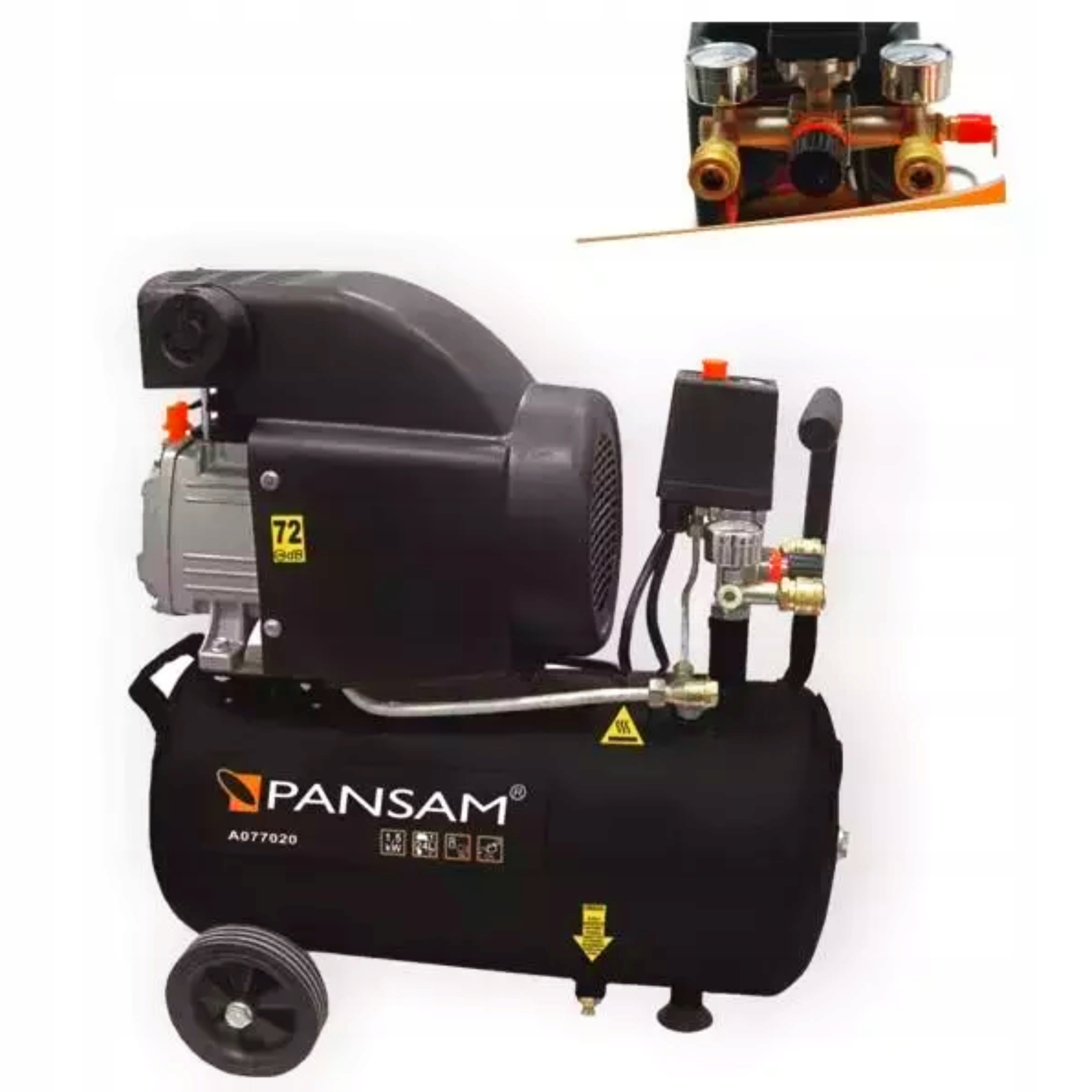 PANSAM SPRĘŻARKA KOMPRESOR OLEJOWY 24L JEDNOCYLINDROWY SILNIK 8BAR A077020