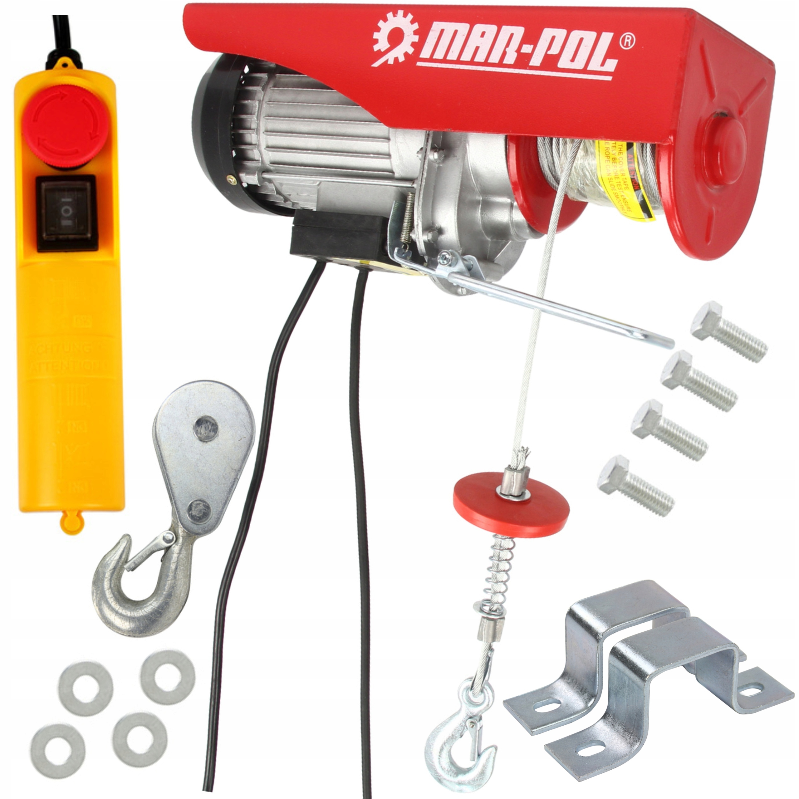 MAR-POL WYCIĄGARKA WCIĄGARKA ELEKTRYCZNA LINOWA YT-400/800 kg 1300W M80791