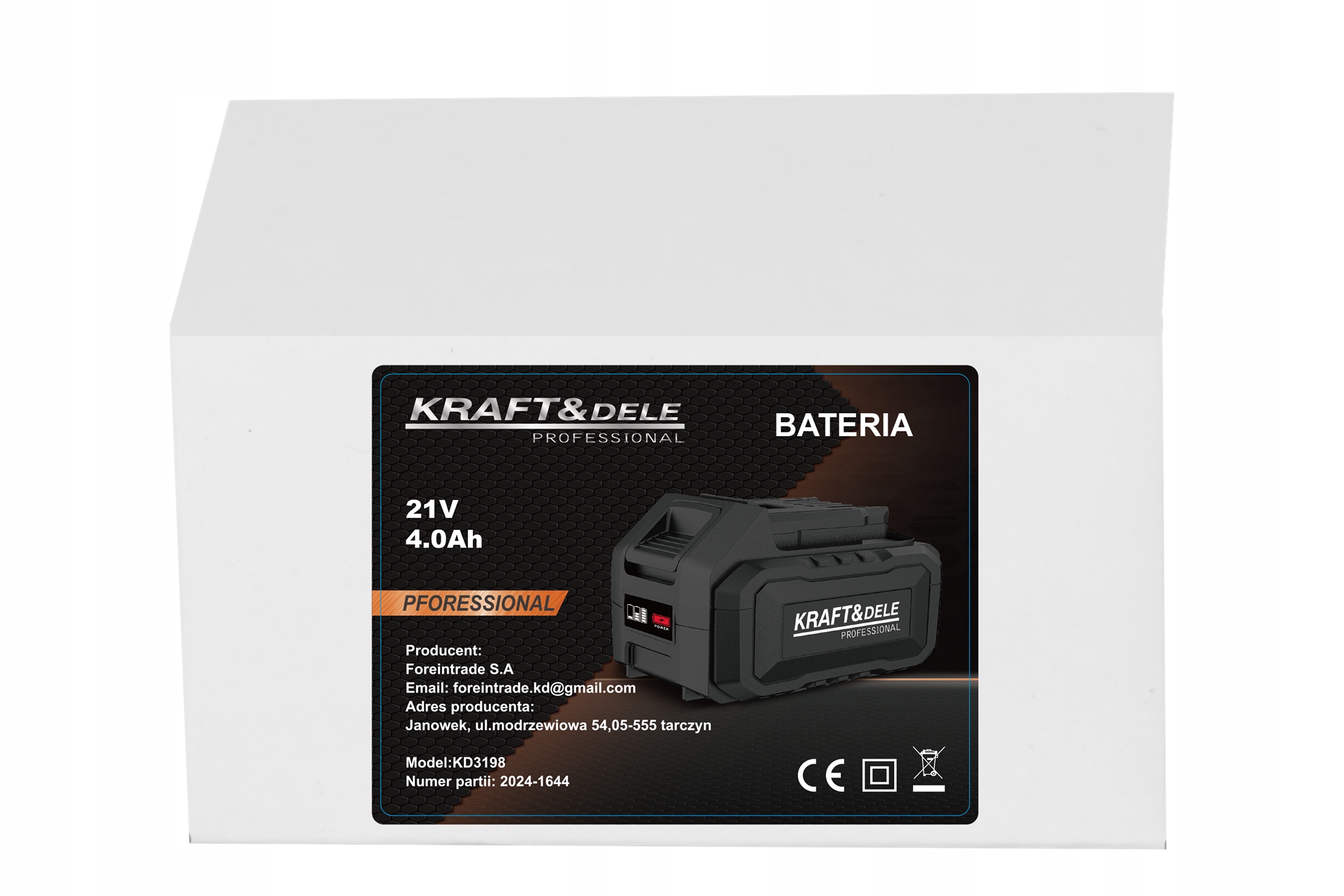 AKUMULATOR BATERIA 21V 4AH ZASILACZ DO NARZĘDZI KRAFT&DELE KD3198