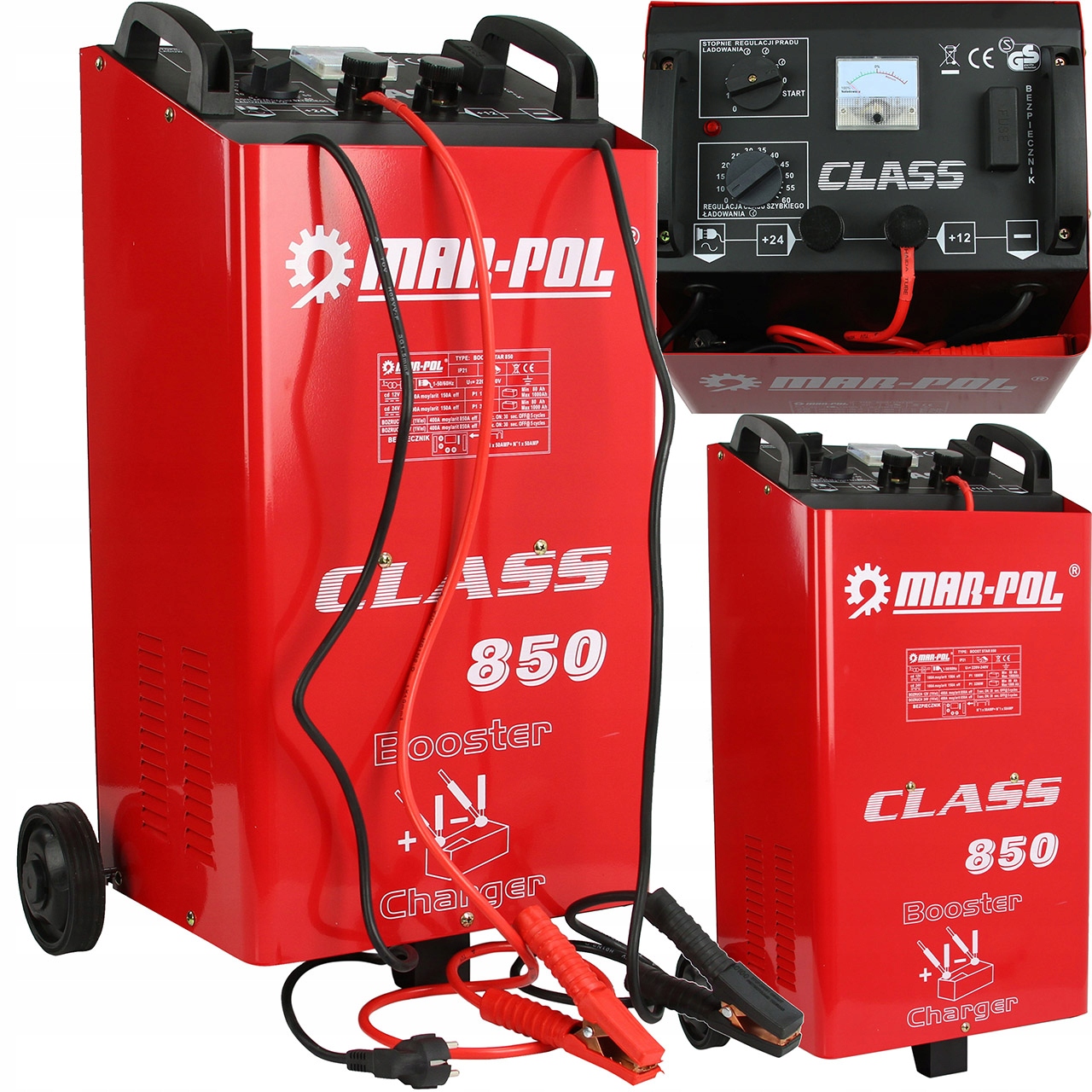 PROSTOWNIK SAMOCHODOWY Z ROZRUCHEM ROZRUCH START LCD 850 12V 24V 850A