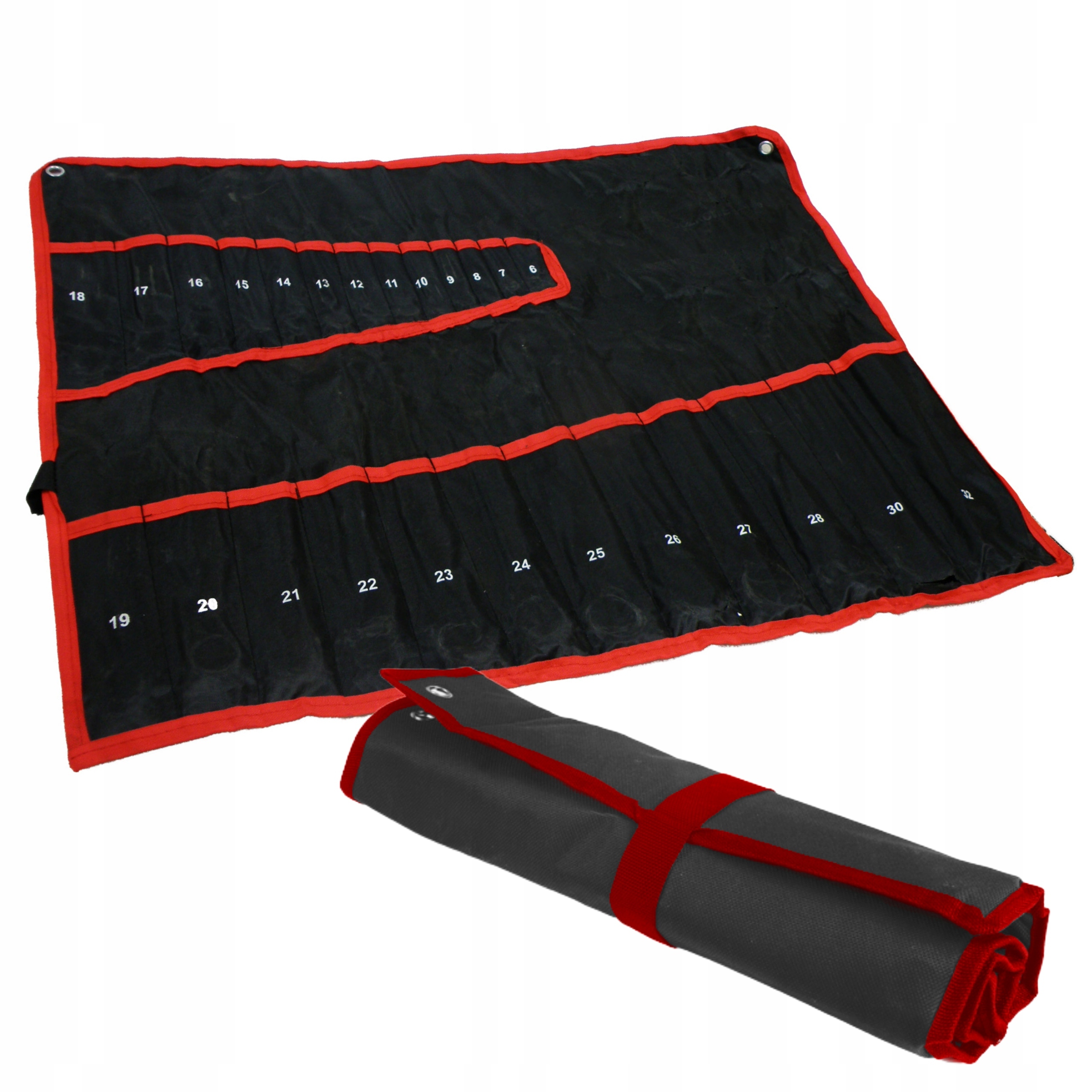 POKROWIEC NA KLUCZE 25 ELEMENTÓW ROZMIARÓWKA 6-32mm PŁACHTA ETUI PC002