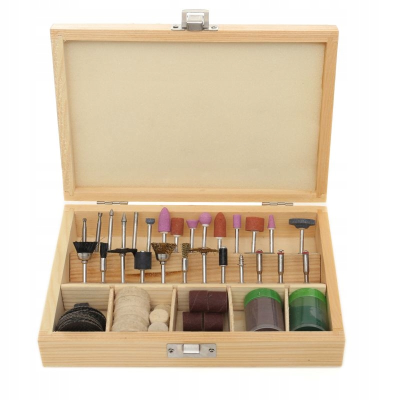 AKCESORIA DO MINI SZIFIERKI ZESTAW 100 EL. W DREWNIANEJ WALIZCE KD10265