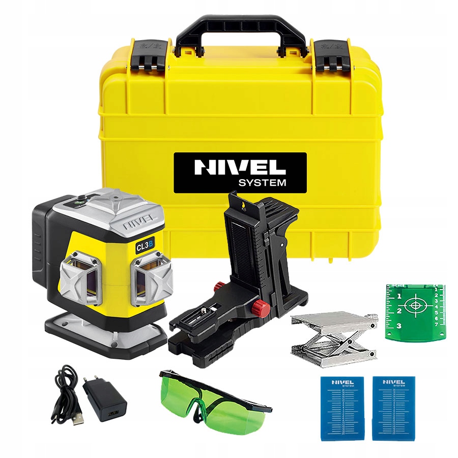 NIVEL SYSTEM LASER KRZYŻOWY 3D NIEBIESKI CL3B WALIZKA +AKCES STATYW SJJM1EX