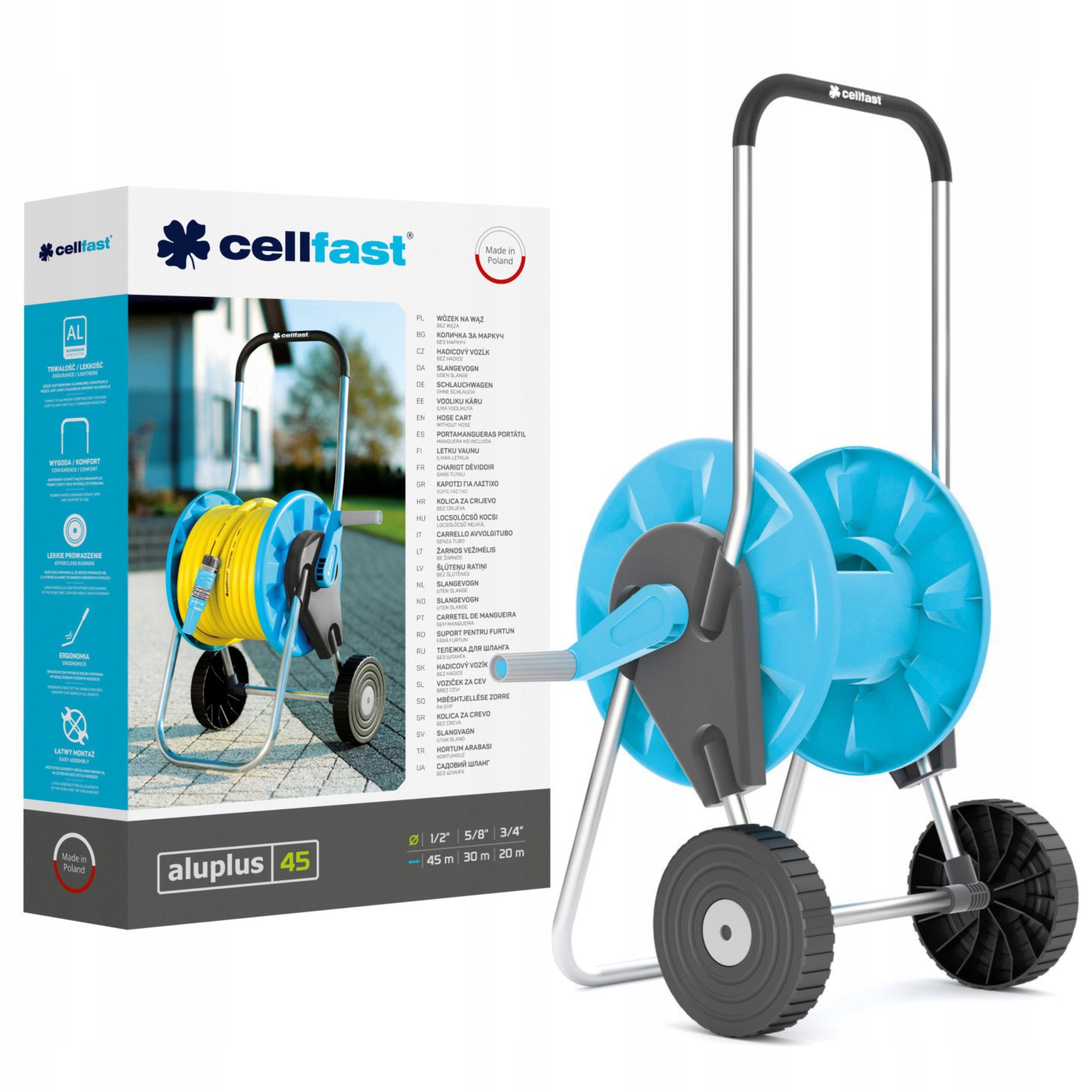 CELLFAST WÓZEK ZWIJACZ BĘBEN NA WĄŻ 1/2" 45 m