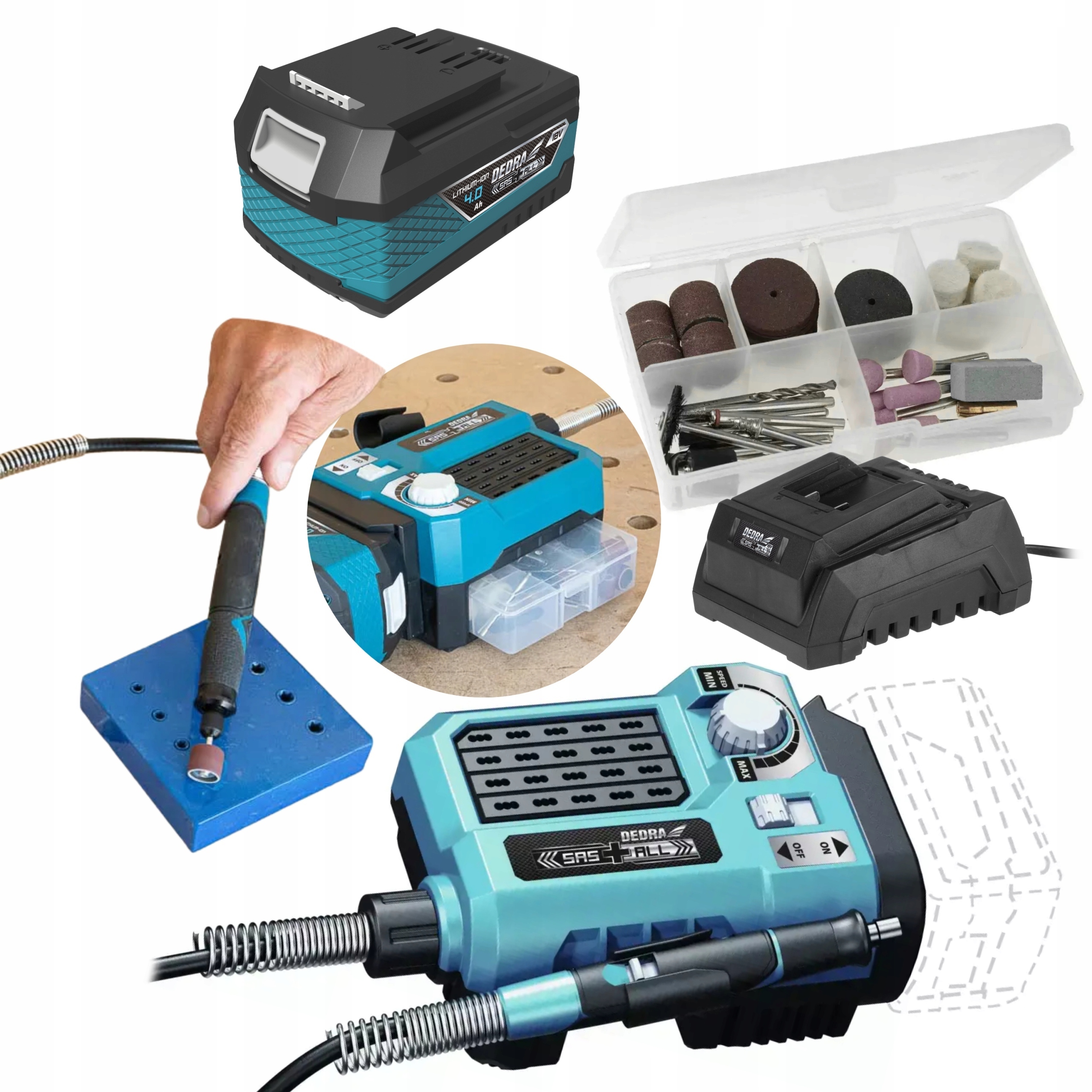 DEDRA AKUMULATOROWA MINI SZLIFIERKA DED6903 +4Ah