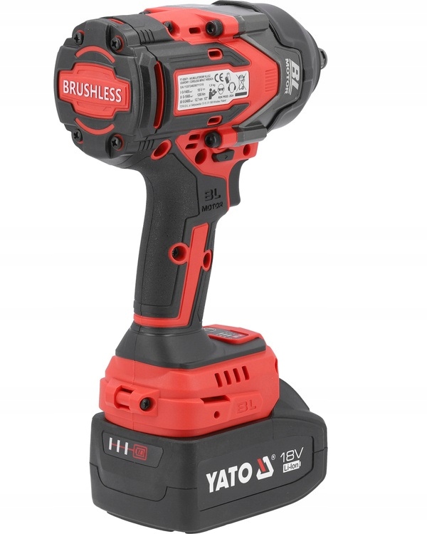 YATO KLUCZ UDAROWY BEZSZCZOTKOWY AKUMULATOROWY 18V 1/2'' 1200NM 4Ah ADAPTER