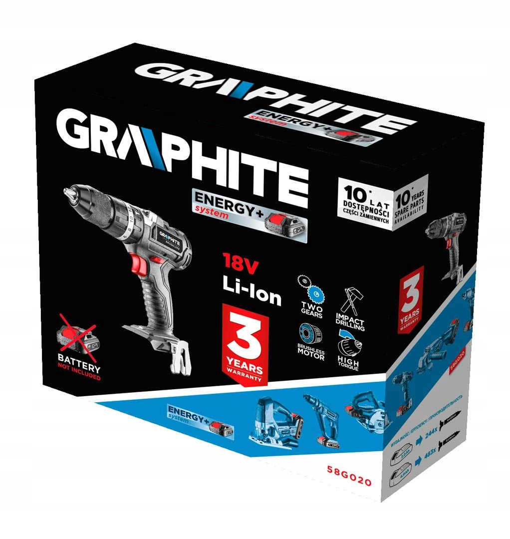 GRAPHITE WIERTARKO WKRĘTARKA 18V BEZSZCZOTKOWA 2AH