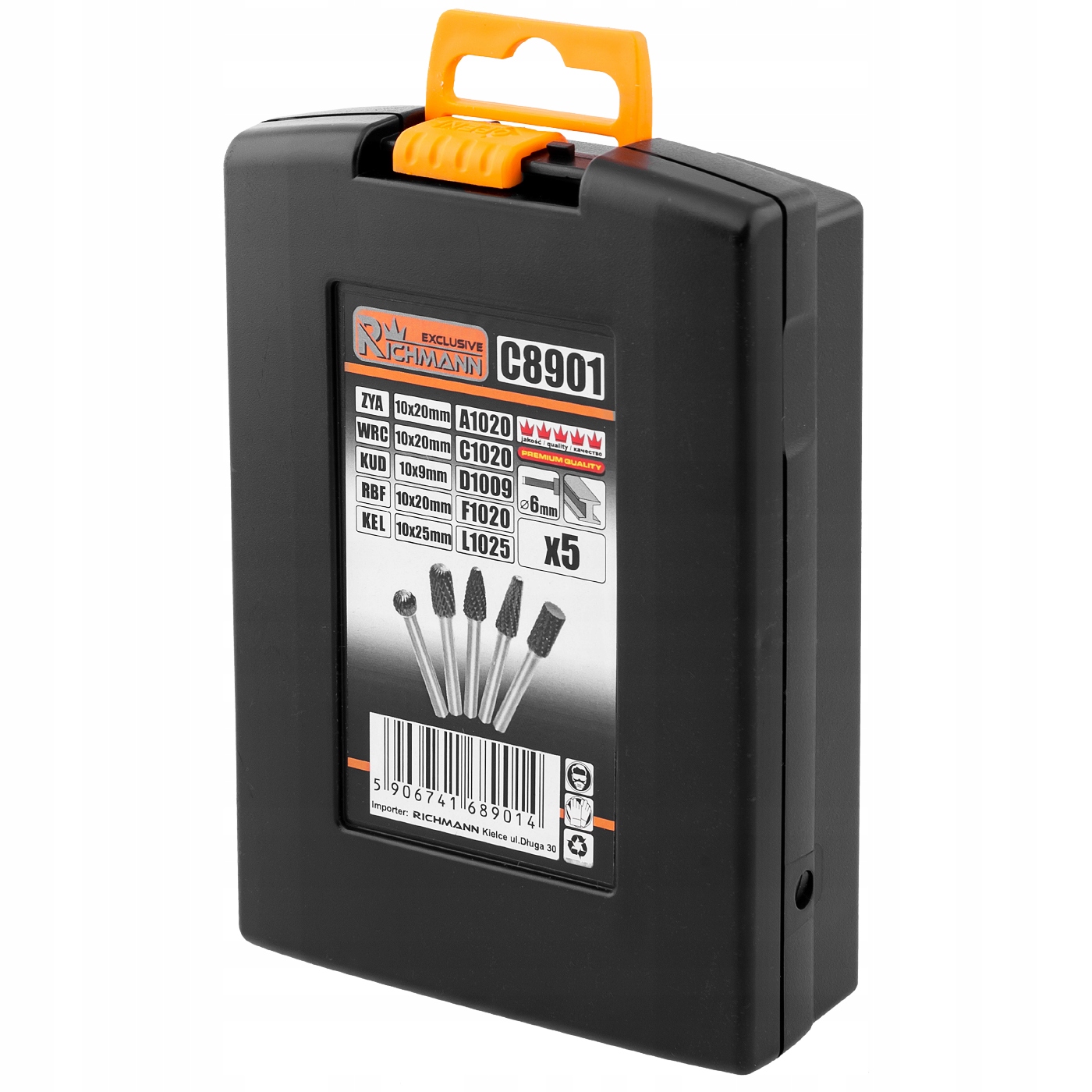 ZESTAW FREZÓW C8901 RICHMANN 5 SZTUK TRZPIEŃ 6MM