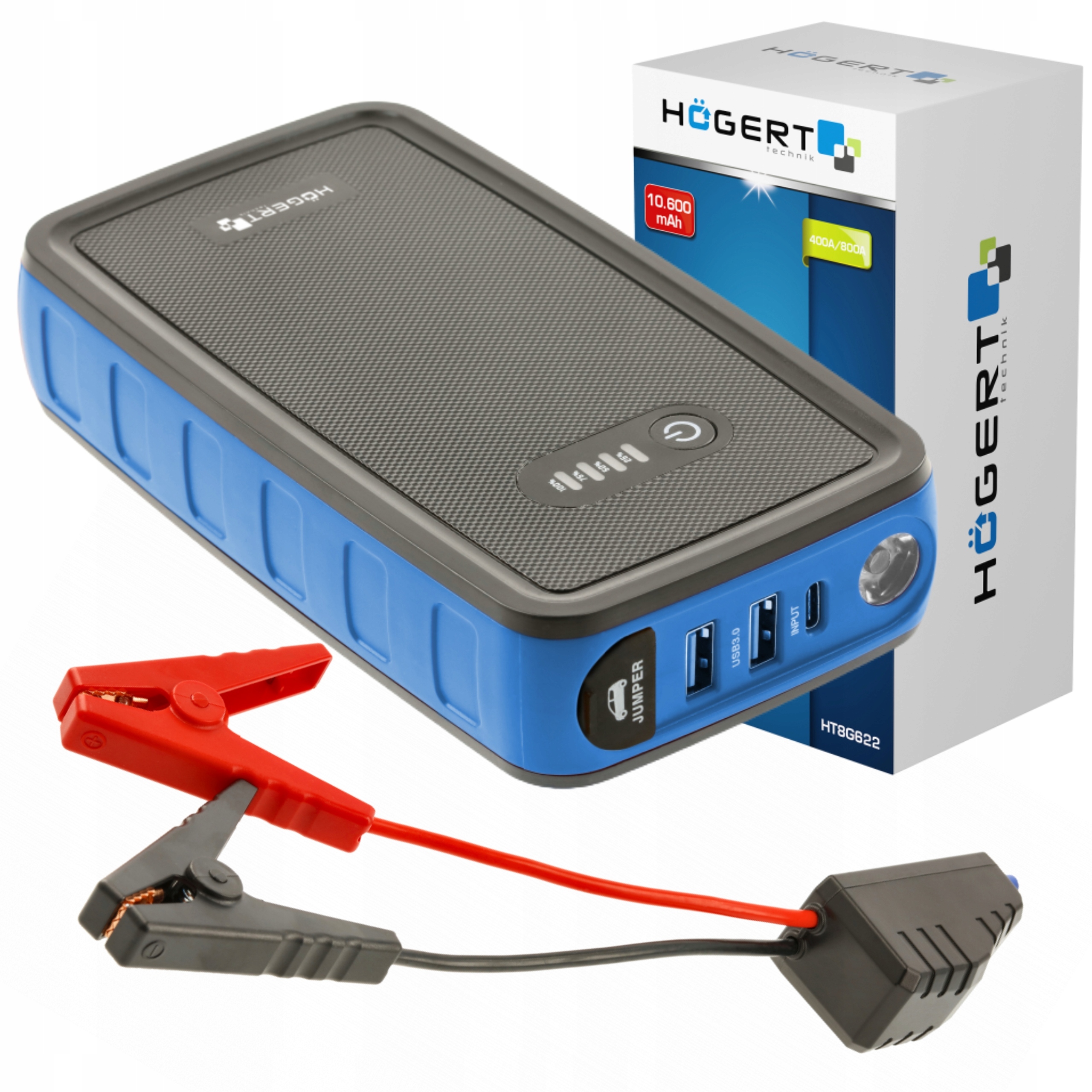 HOEGERT STARTER URZĄDZENIE ROZRUCHOWE 400A POWERBANK 12 V USB-C HT8G622