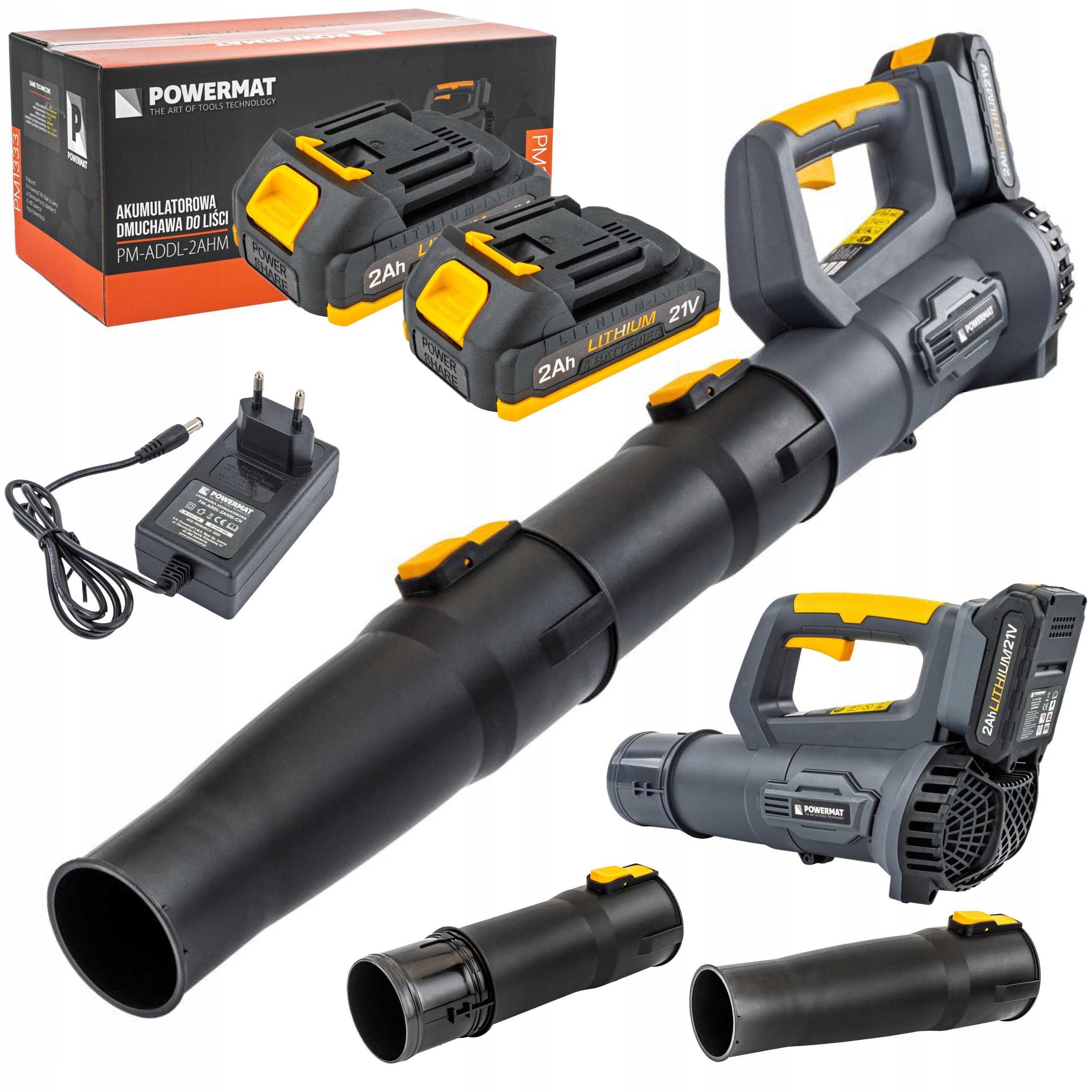POWERMAT DMUCHAWA 260km/h 15000prm + 2x 2Ah AKUMULATOR 21V PM-ADDL-2AHM