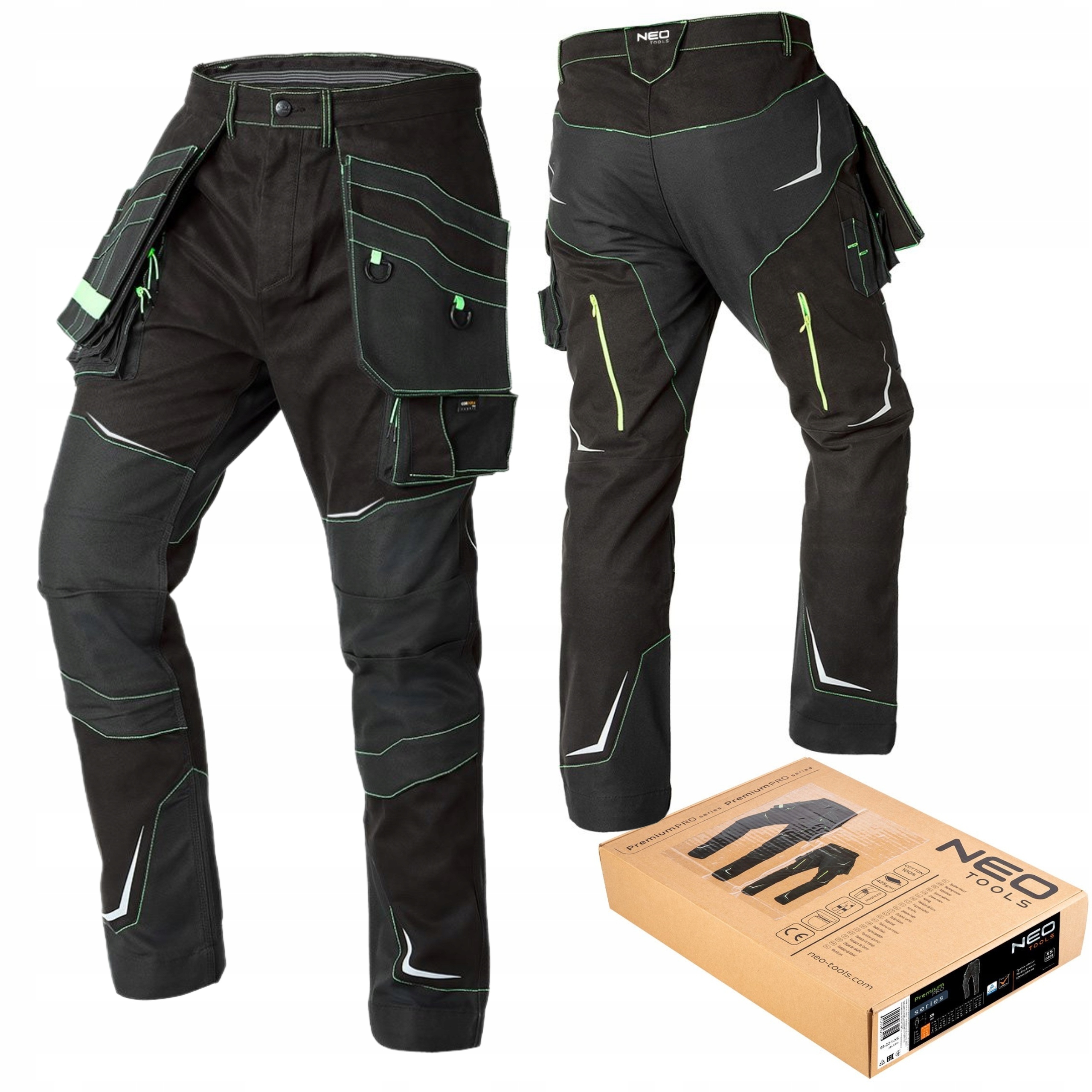 NEO SPODNIE ROBOCZE DO PASA PREMIUM PRO CORDURA NYCO BAWEŁNA 81-234 XS/46