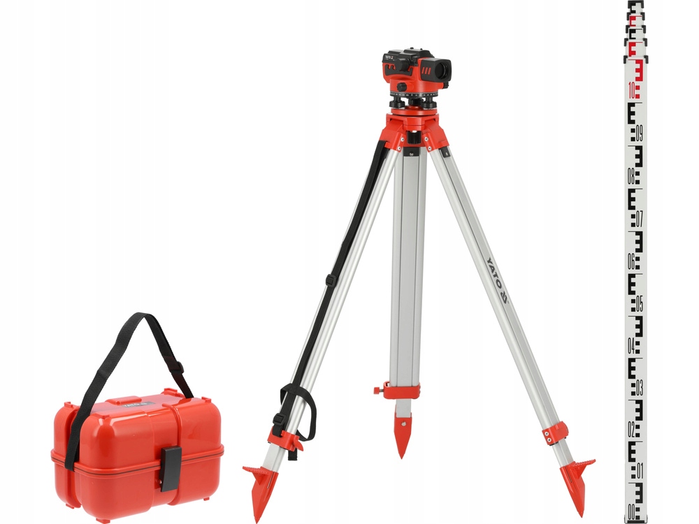 YATO ZESTAW NIWELATOR BUDOWLANY GEODEZYJNY 100m 32X IP54 + 5M ŁATA + STATYW