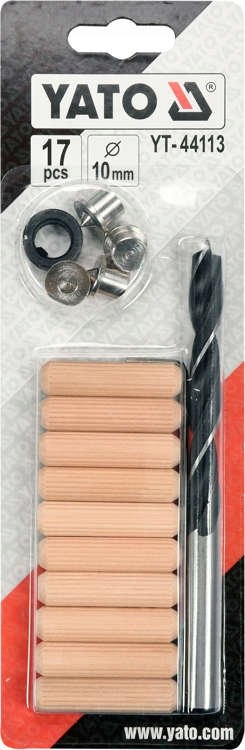 YATO ZESTAW NARZĘDZI DO POŁĄCZEŃ KOŁKOWYCH ŚREDNICA 10MM 17ELEM YT-44113