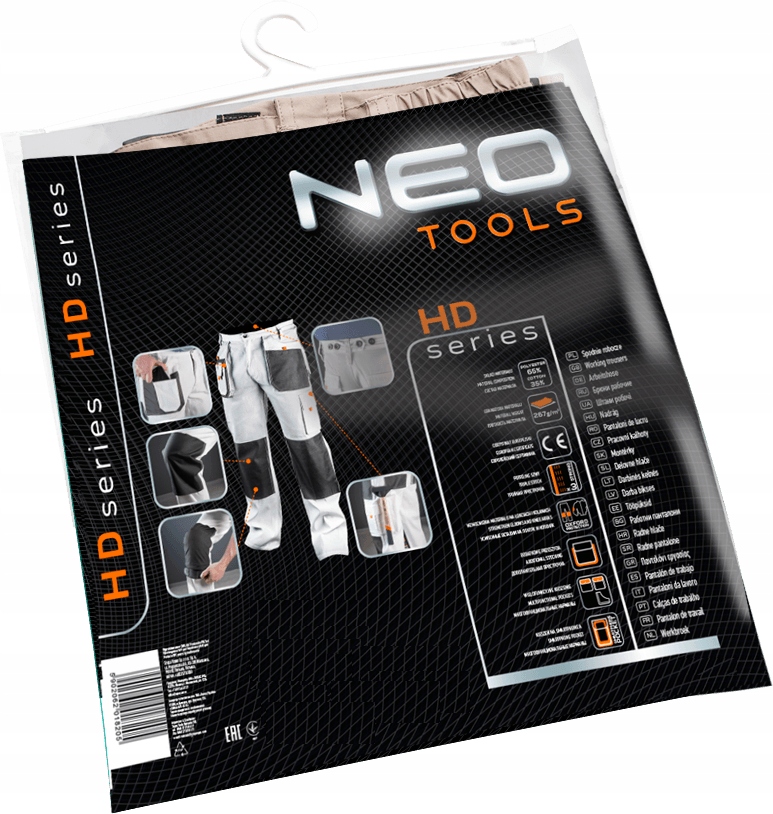 NEO TOOLS SPODNIE ROBOCZE DO PASA BIAŁE + PAS PARCIANY 81-120-XL + PASEK