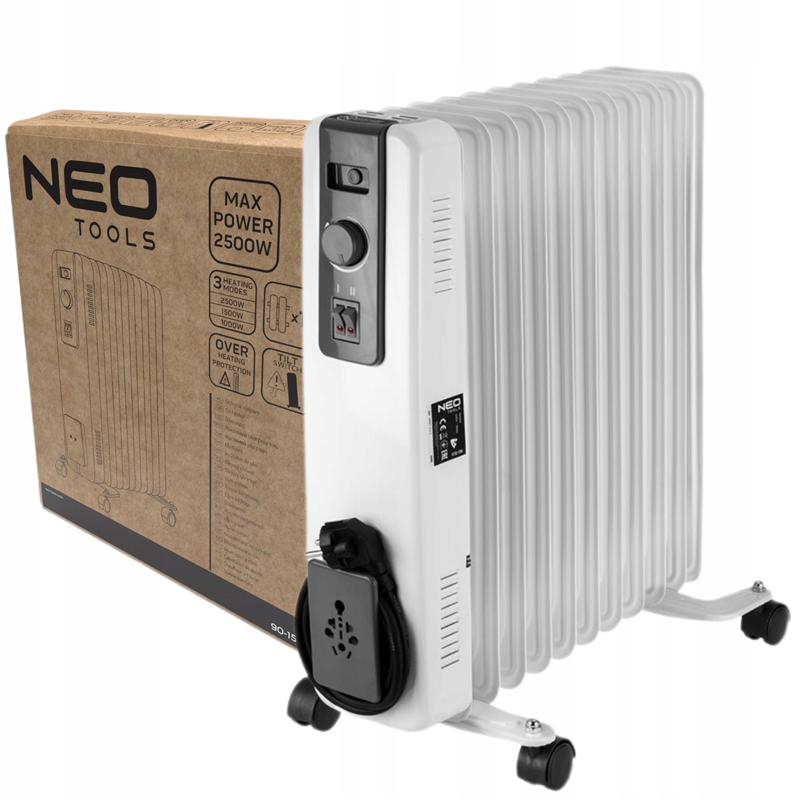NEO GRZEJNIK OLEJOWY ELEKTRYCZNY TERMOSTAT 2500 W 11 ŻEBER ŻEBERKOWY OLEJAK