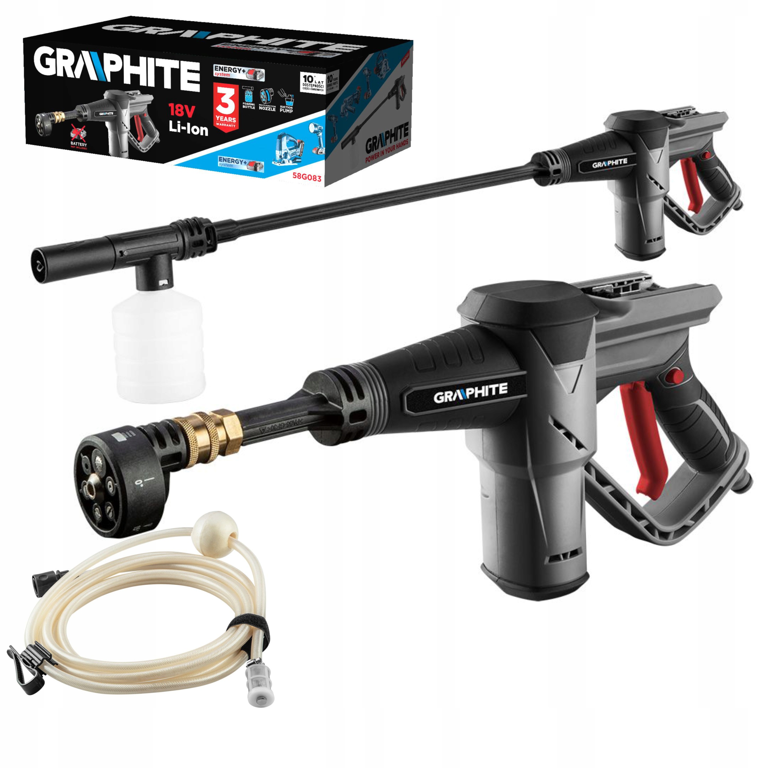 MYJKA CIŚNIENIOWA AKUMULATOROWA 18V GRAPHITE 24bar