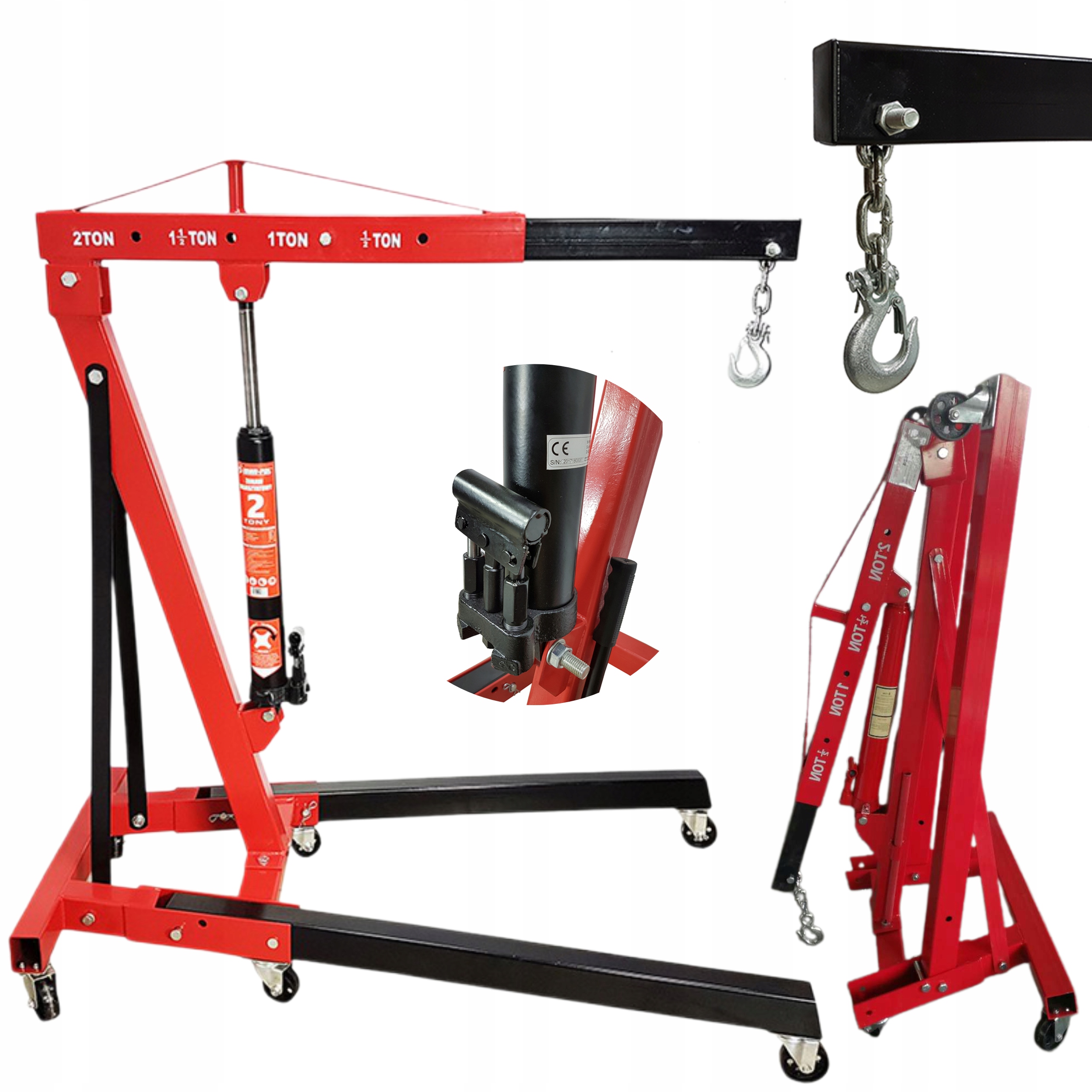 MAR-POL ŻURAW WARSZTATOWY 2T PODNOŚNIK ZBLOCZE ŁAŃCUCHY DŹWIG DO SILN 80405