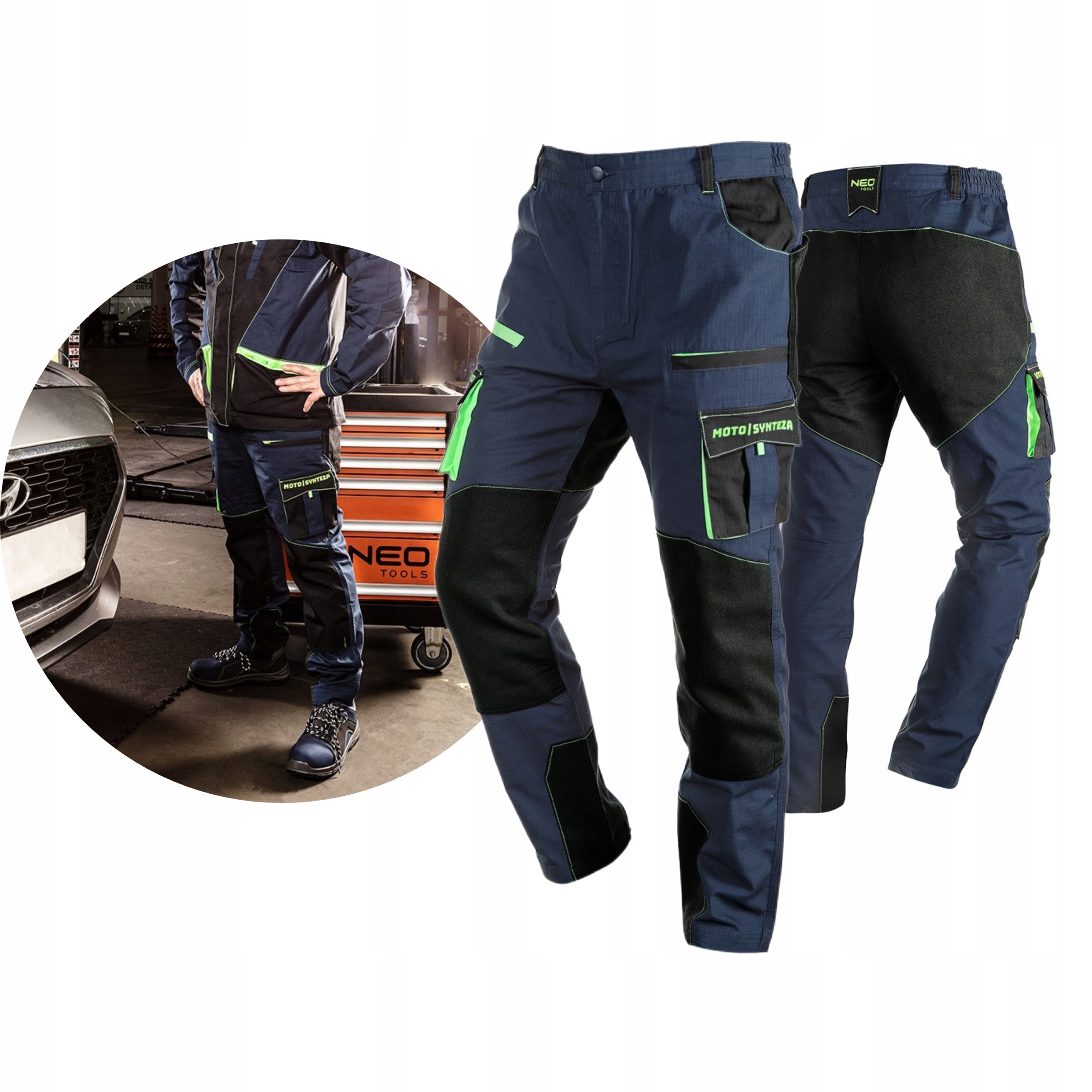 NEO SPODNIE ROBOCZE BHP DO PASA MOTOSYNTEZA BAWEŁNA RIP 81-235 R. XXXL/58