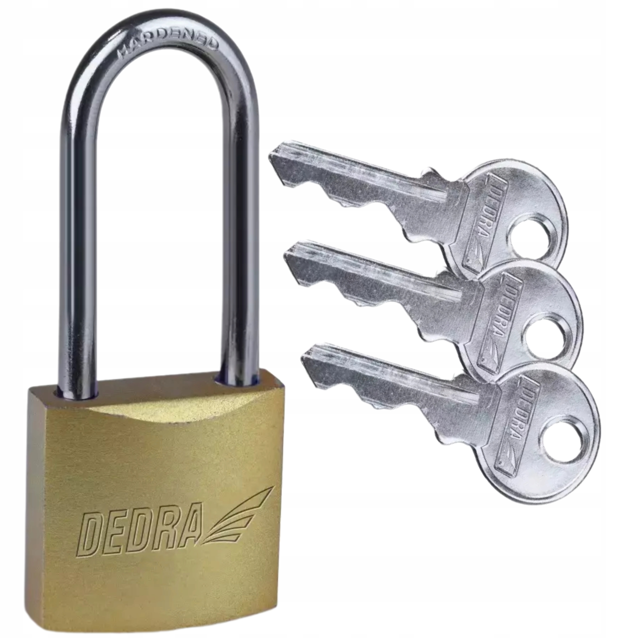 DEDRA KŁÓDKA Z MIEDZIANĄ POWŁOKĄ 40MM Z DŁUGIM JARZMEM +3 KLUCZYKI 11U130