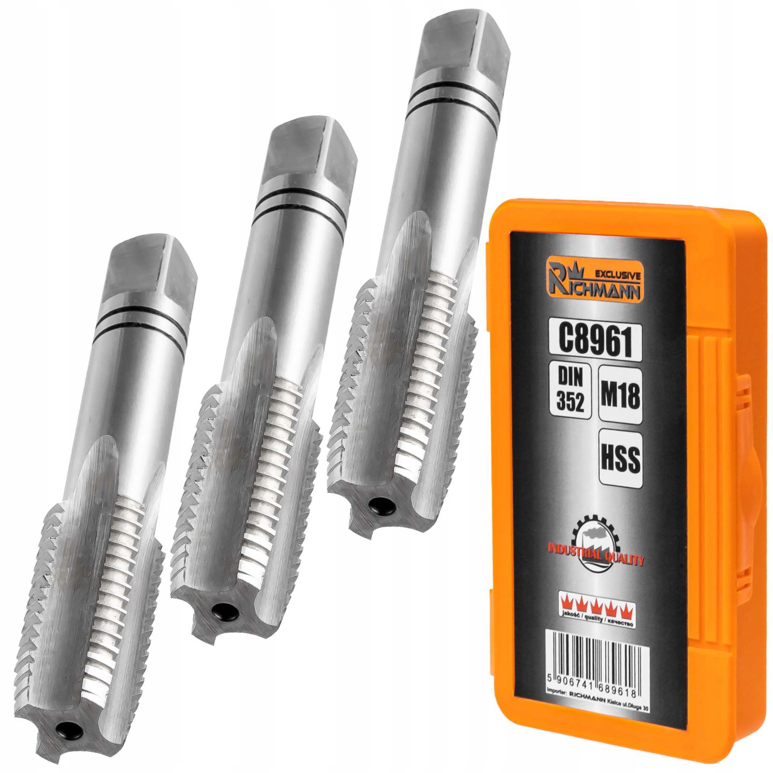 RICHMANN GWINTOWNIK HSS M18 DIN 352 WALIZKA ETUI ZESTAW 3 SZTUK C8961