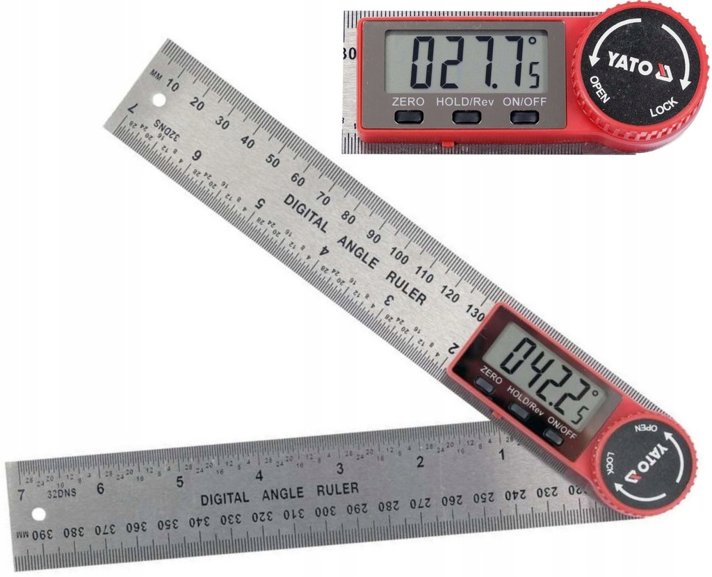 YATO KĄTOMIERZ ELEKTRONICZNY CYFROWY LCD METALOWY 200mm 360 stopni YT-71003