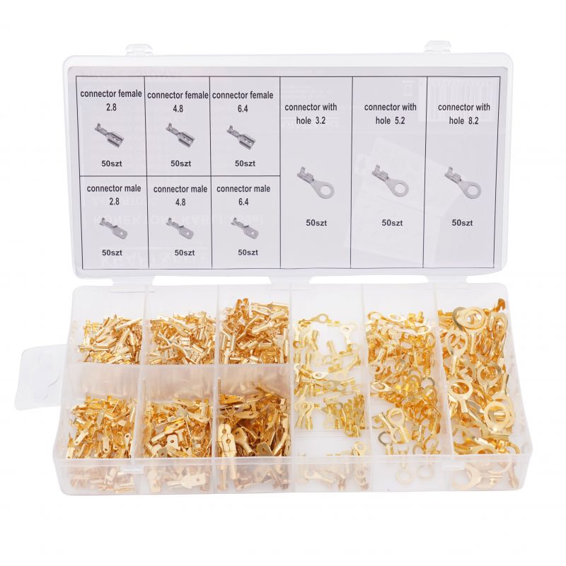 ZESTAW KONEKTORÓW SAMOCHODOWYCH MĘSKIE ŻEŃSKIE OCZKOWE 450 SZT KD10493