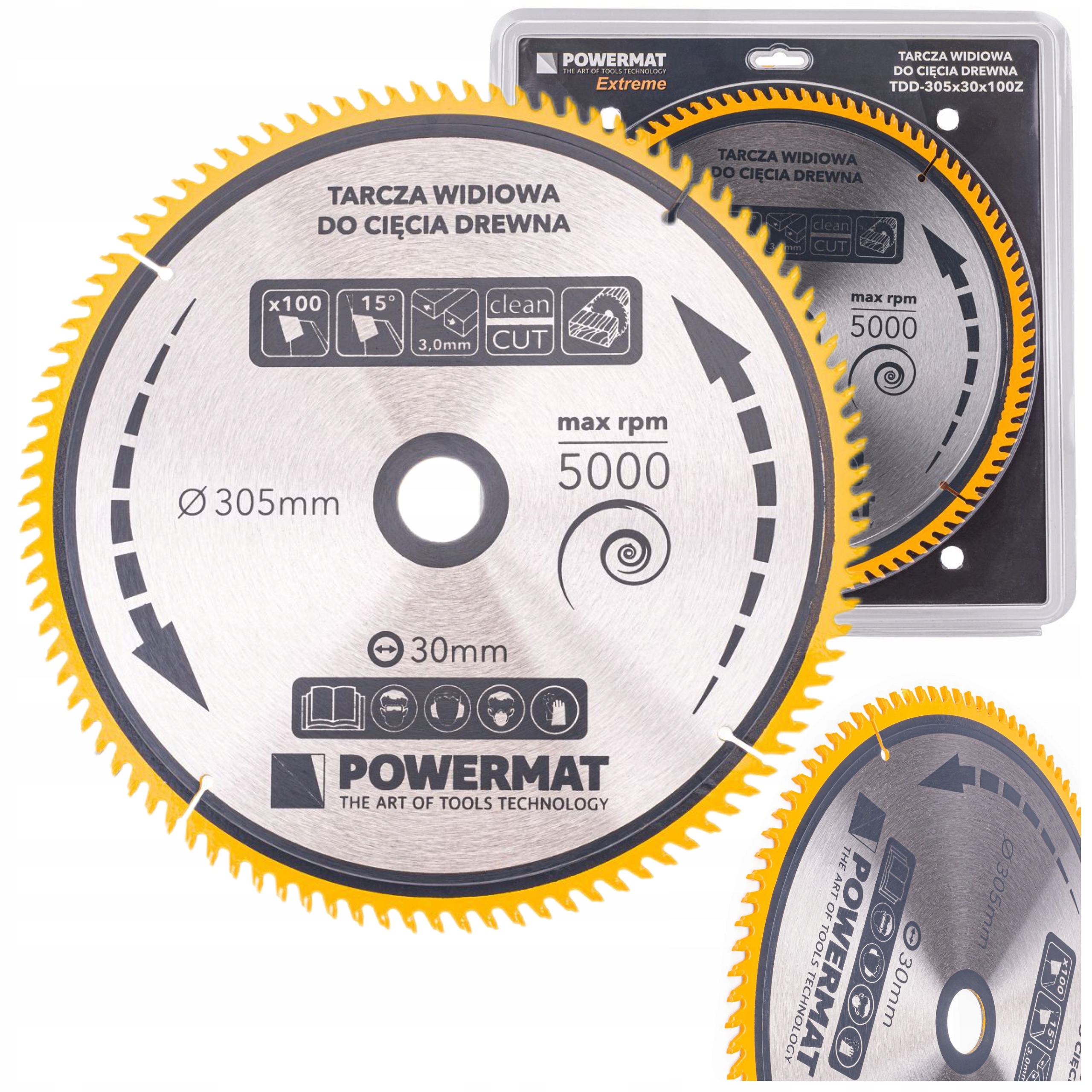 TARCZA WIDIOWA DO DREWNA 305x30 100z POWERMAT TDD-305x30x100Z