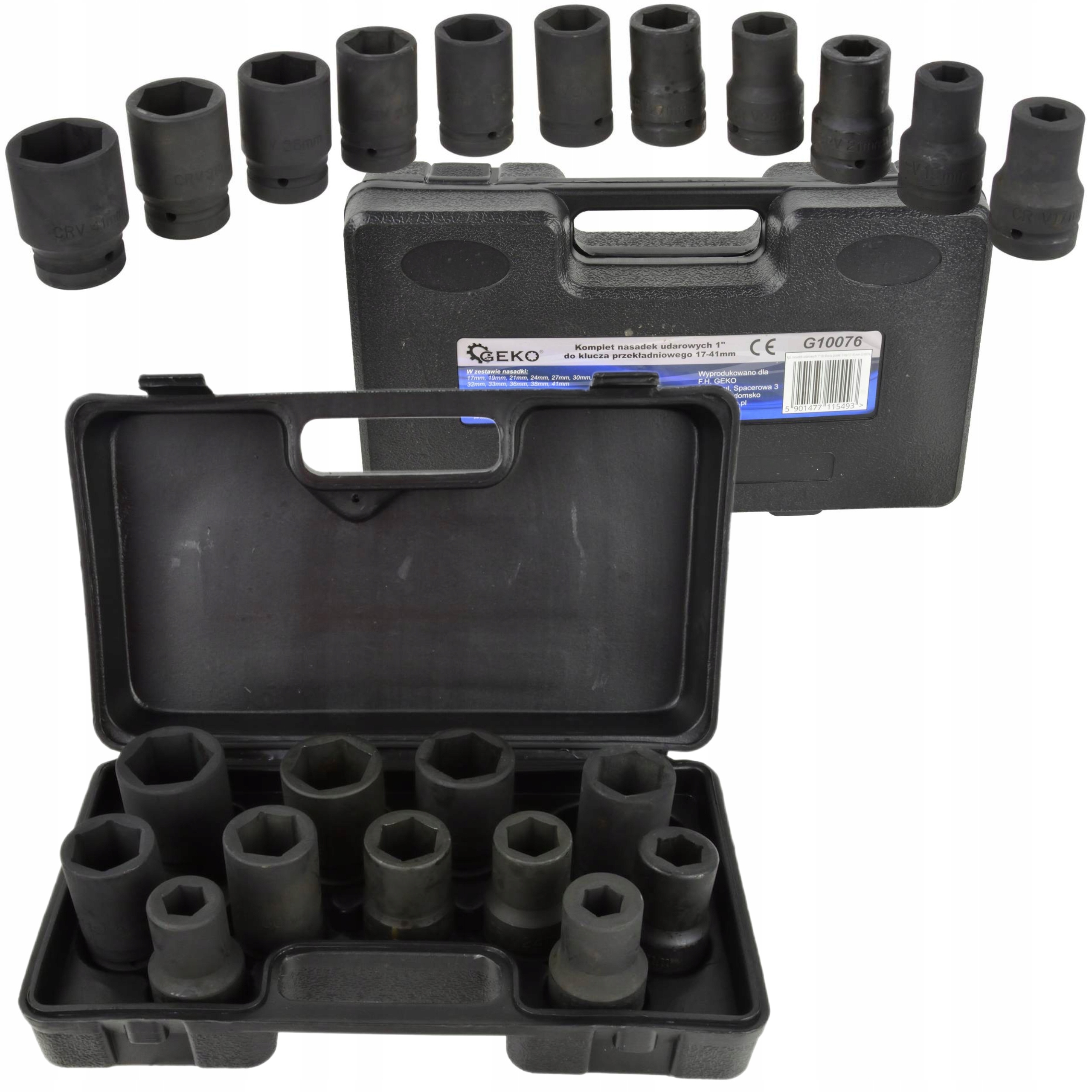 ZESTAW NASADEK UDAROWYCH 1" DO KLUCZA PRZEKŁADNIOWEGO UDAR 11EL 17-41MM