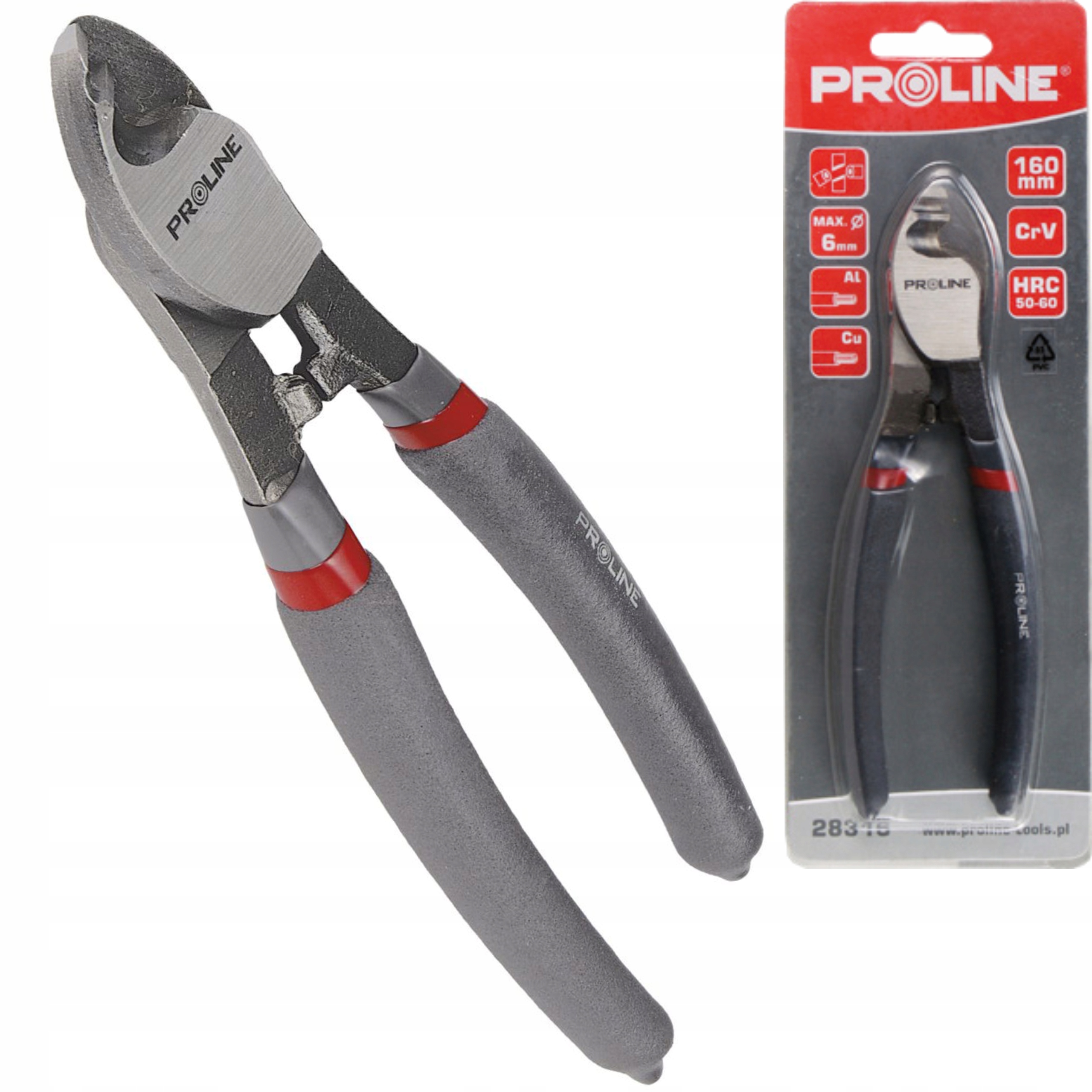 SZCZYPCE NOŻYCE DO CIĘCIA PRZEWODÓW AL.CU. 160MM FI MAX 6MM PROLINE 28316