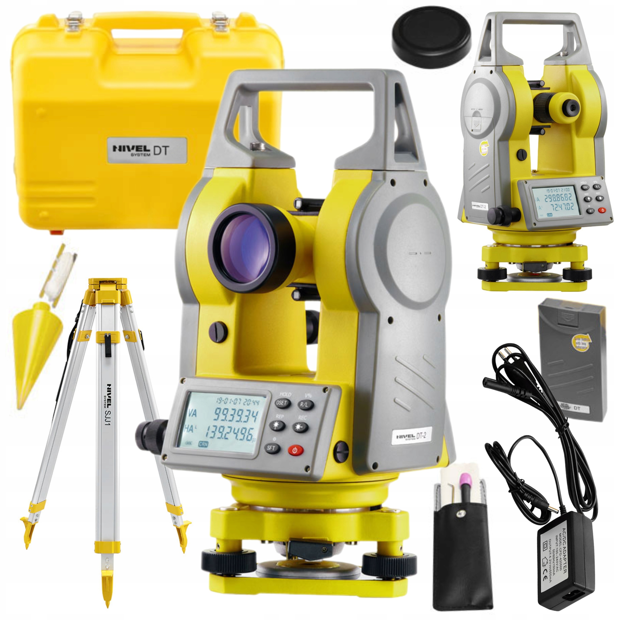 NIVEL SYSTEM TEODOLIT ELEKTRONICZNY 30xOPTYK IPX6 WALIZKA DT-2 +STATYW SJJ1