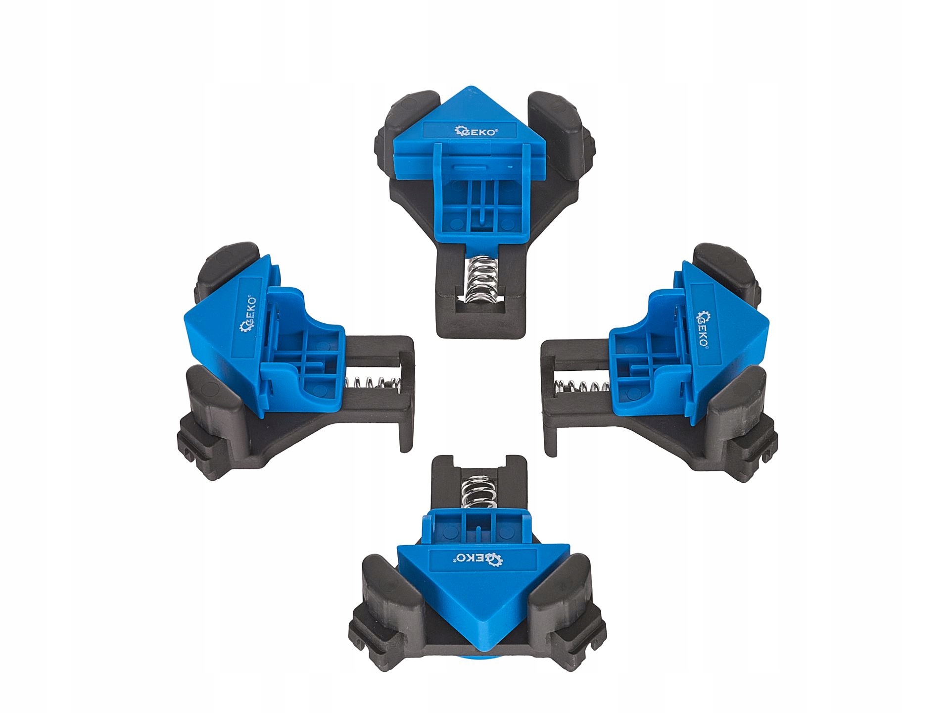 GEKO ZESTAW ŚCISKÓW SPRĘŻYNOWYCH KĄTOWYCH NAROŻNY ZACISK 90° 4SZTUKI G29928