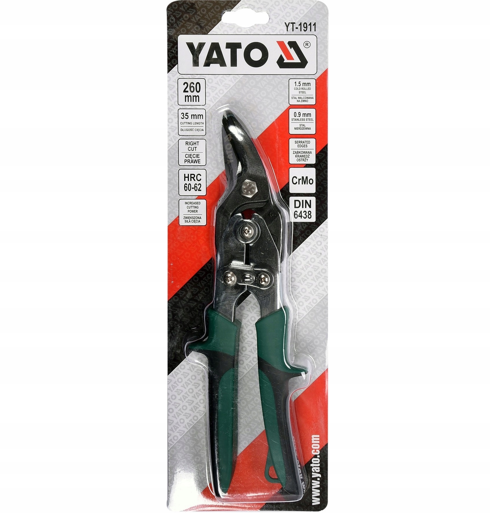 YATO NOŻYCE DO CIĘCIA BLACHY PRAWE 260 MM