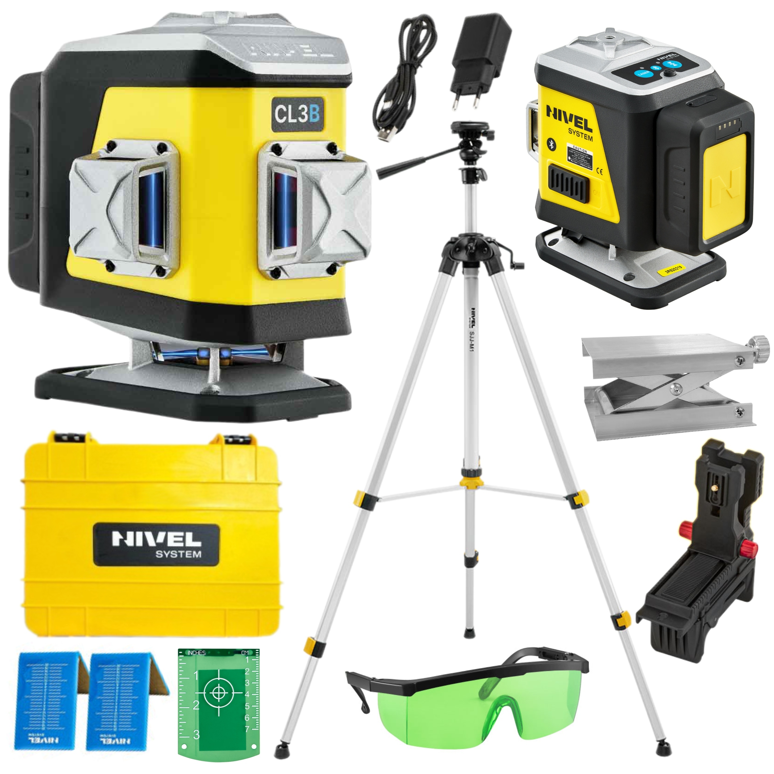 NIVEL SYSTEM LASER KRZYŻOWY 3D NIEBIESKI CL3B WALIZKA +AKCES STATYW SJJM1EX