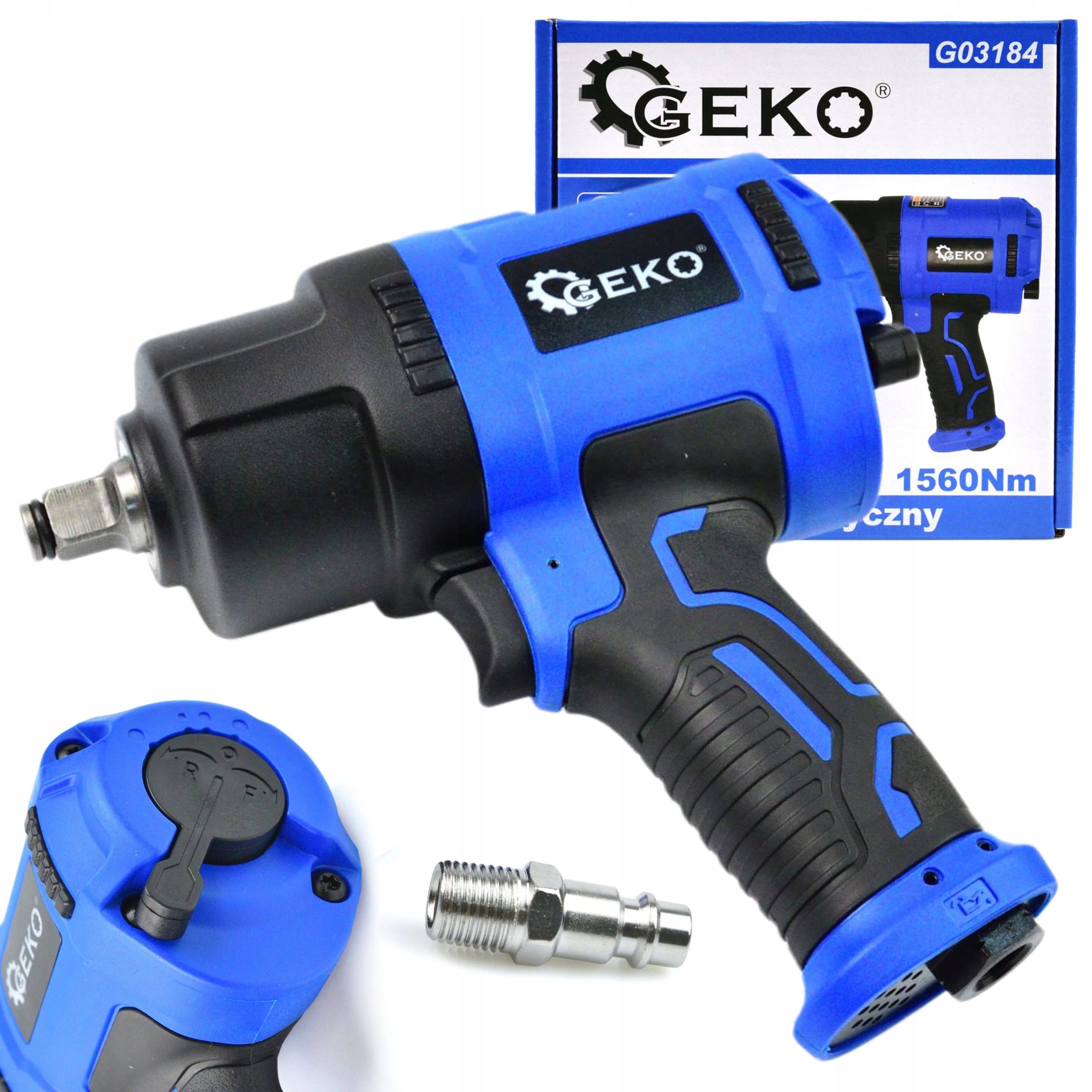 GEKO KLUCZ PNEUMATYCZNY UDAROWY 1/2" 1560NM TURBO HAMMER DO KÓŁ G03184