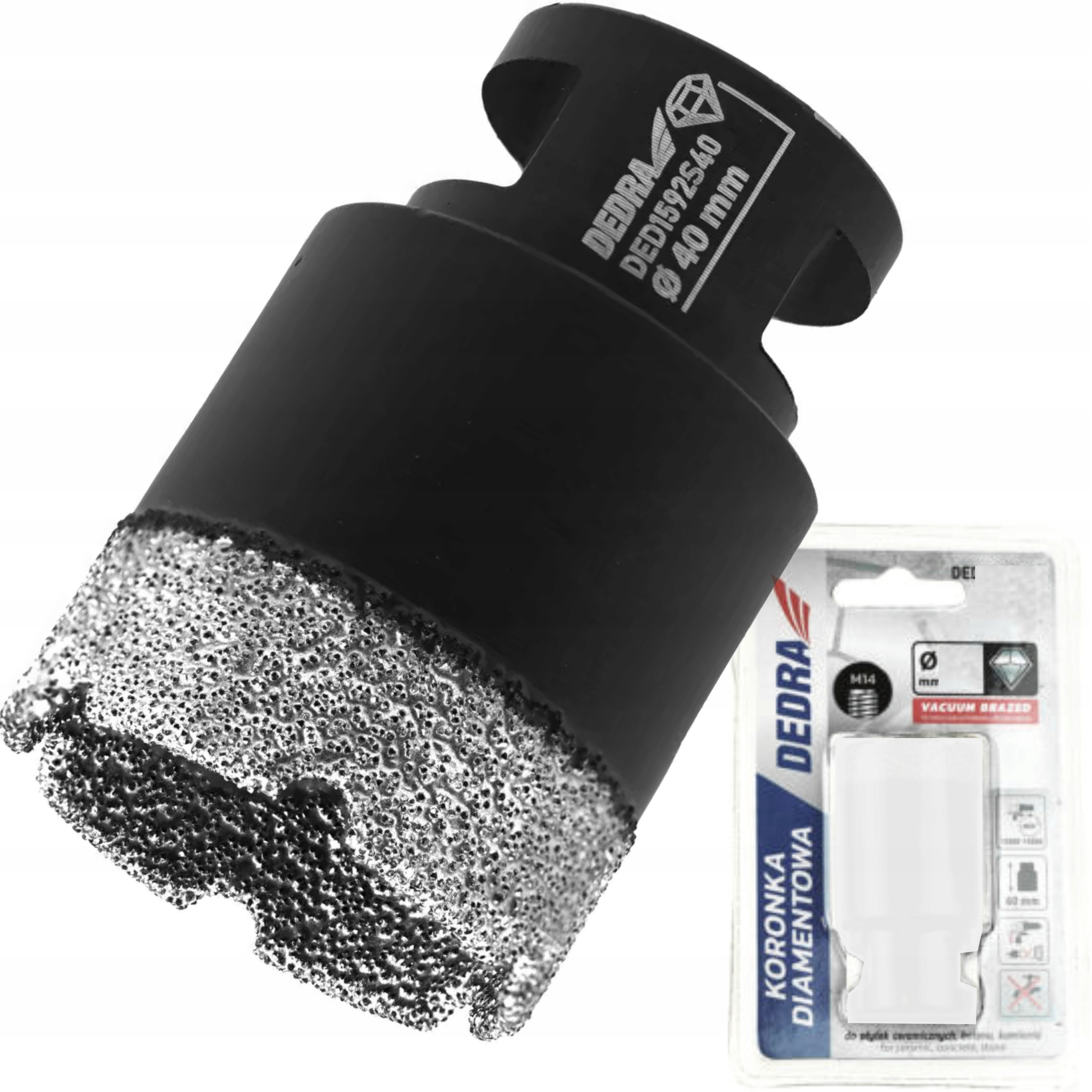 DEDRA OTWORNICA KORONKA DIAMENTOWA VACUUM BRAZED (VB) M14 40MM DED1592S40