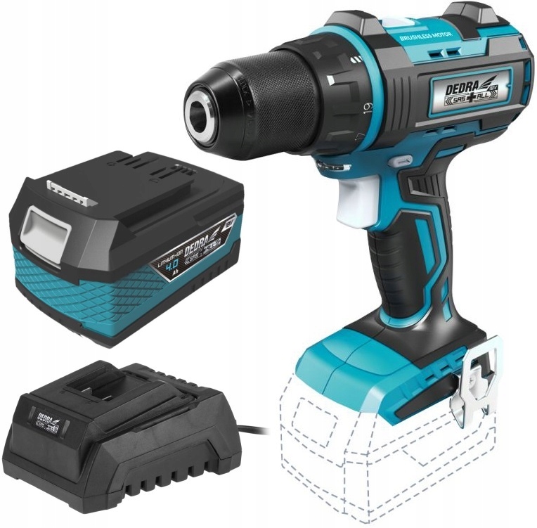 DEDRA DED7141 WIERTARKO WKRĘTARKA BEZSZCZOTKOWA 18V SAS+ALL+ŁADOWARKA +4Ah