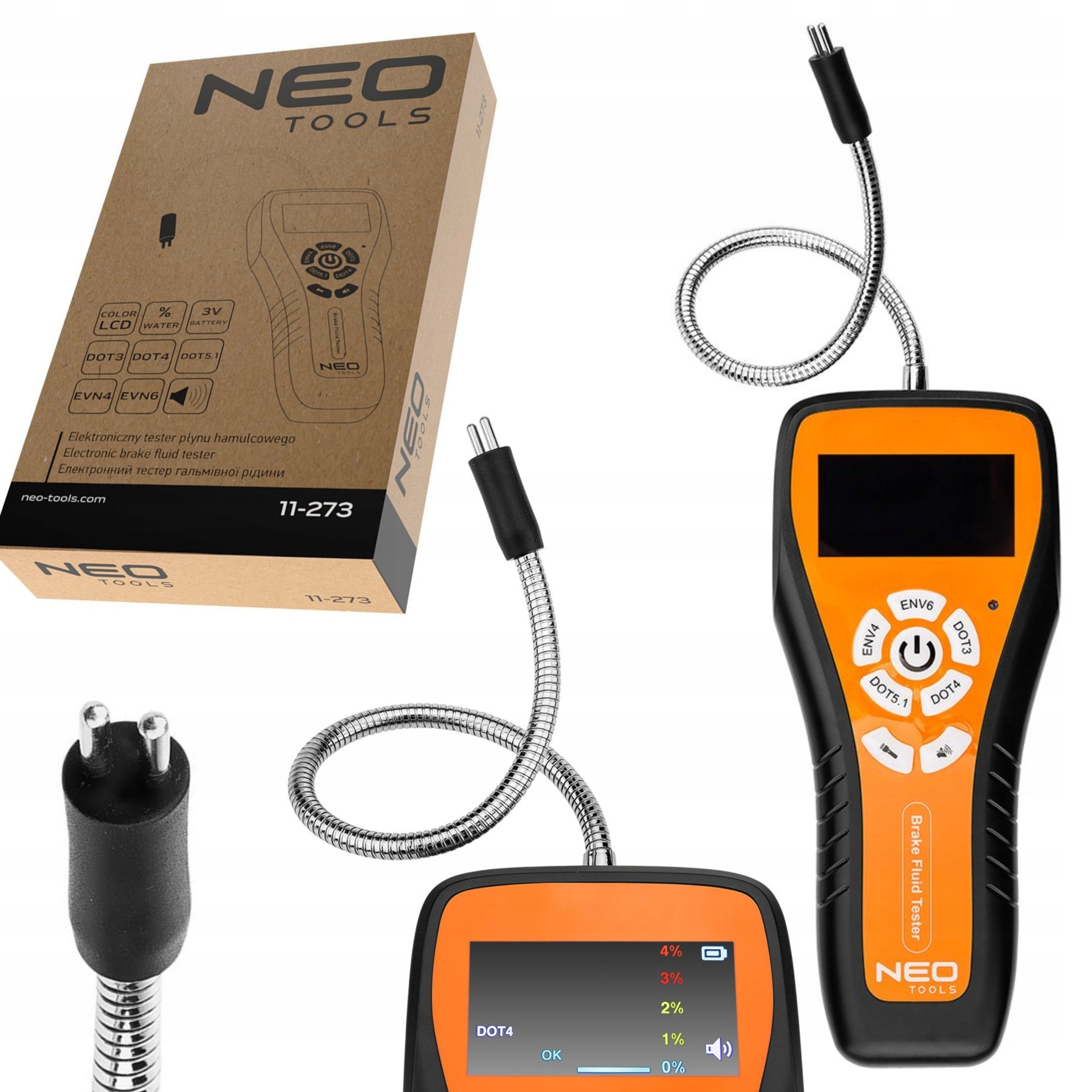 NEO ELEKTRONICZNY TESTER PŁYNU HAMULCOWEGO DOT3 DOT4 DOT5 EVN4 EVN6 11-273