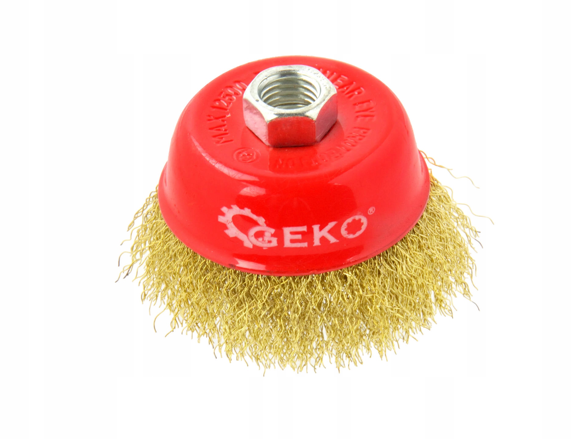 GEKO SZCZOTKA DRUCIANA CZOŁOWA MOSIĘŻNA KARBOWANA 75MM/3" GWINT M14 G00590