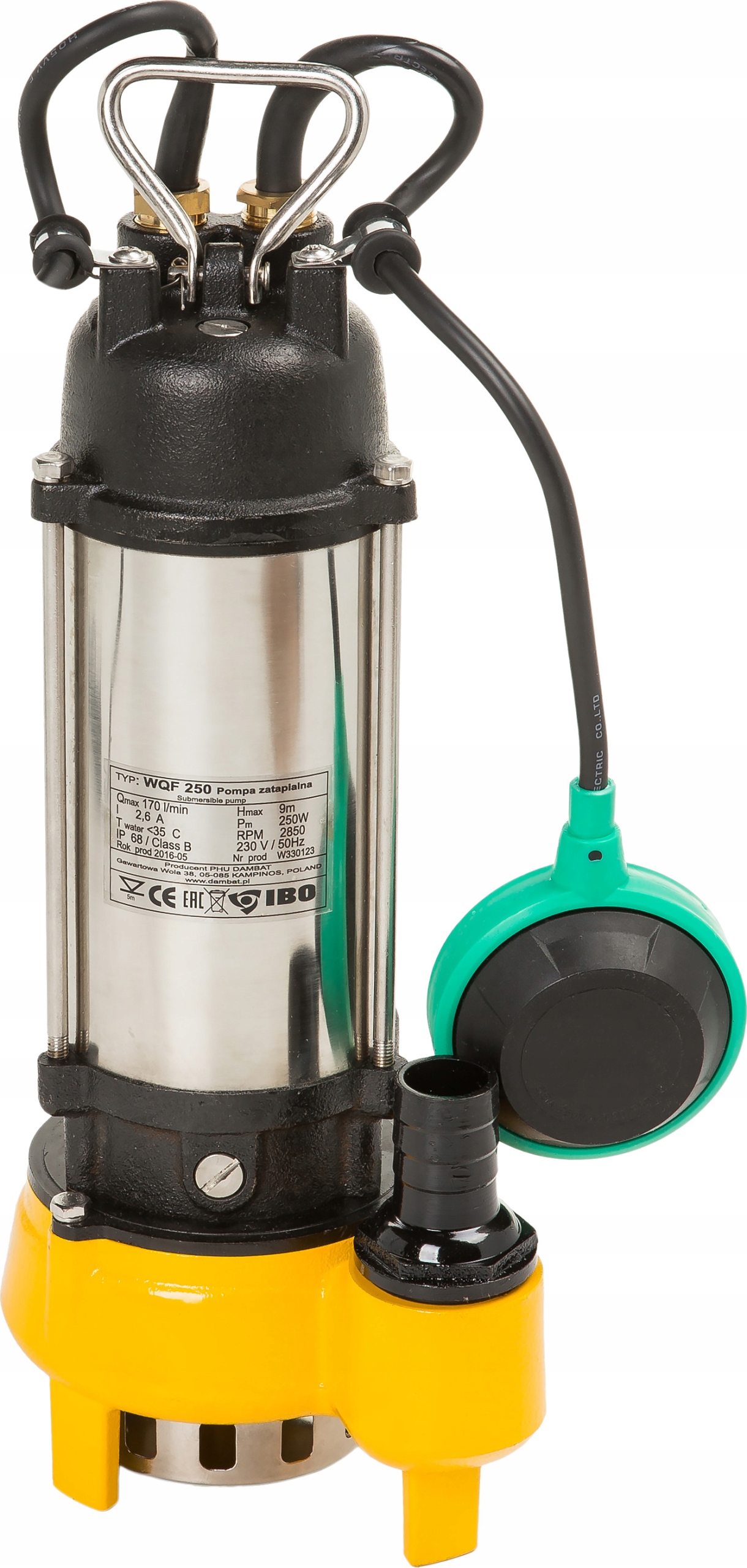 POMPA ZATAPIALNA IBO WQF 180 Z PŁYWAKIEM DO WODY BRUDNEJ SZAMBA
