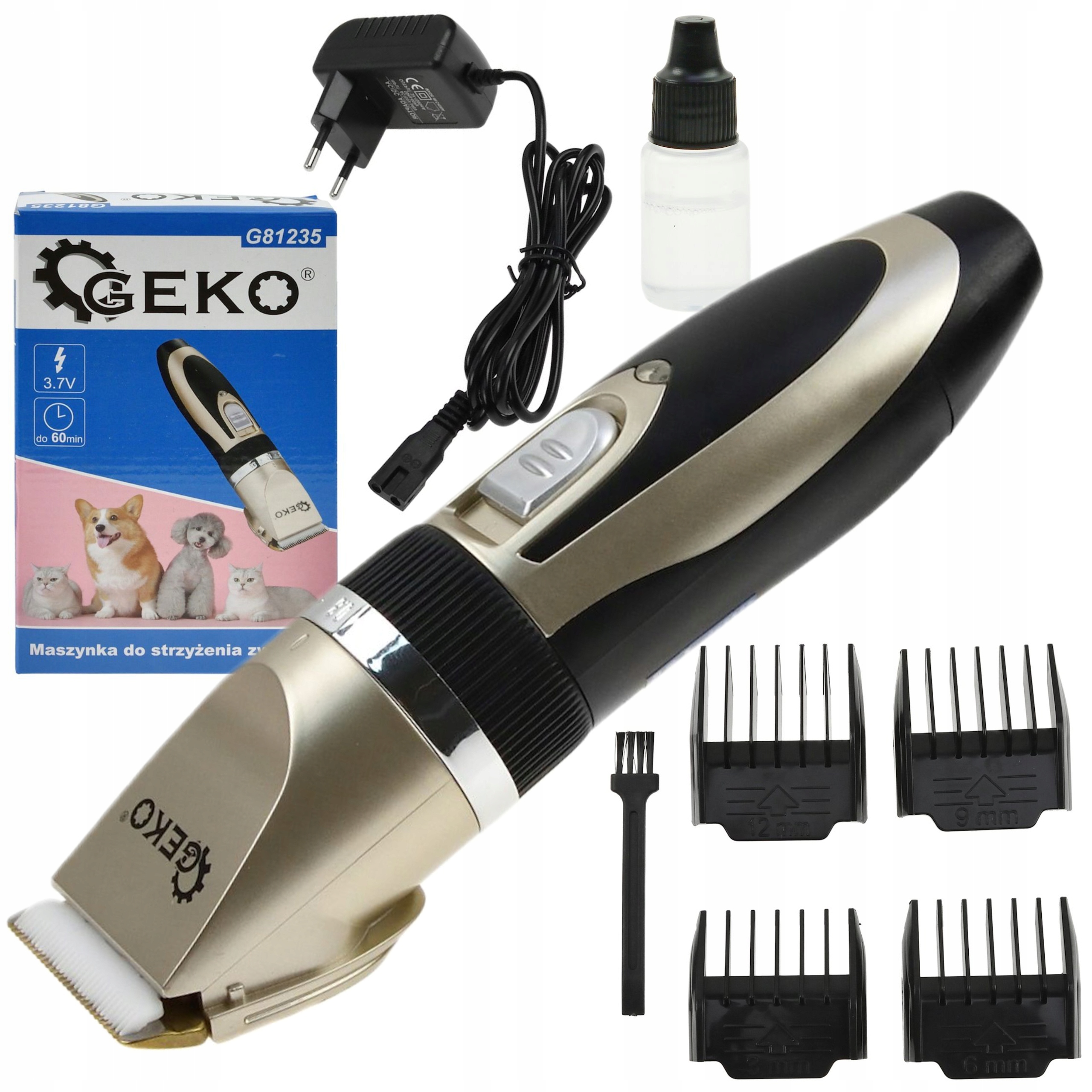MASZYNKA DO STRZYŻENIA ZWIERZĄT 3.7 Z TYTANOWYM OSTRZEM I NAKŁADKAMI G81235