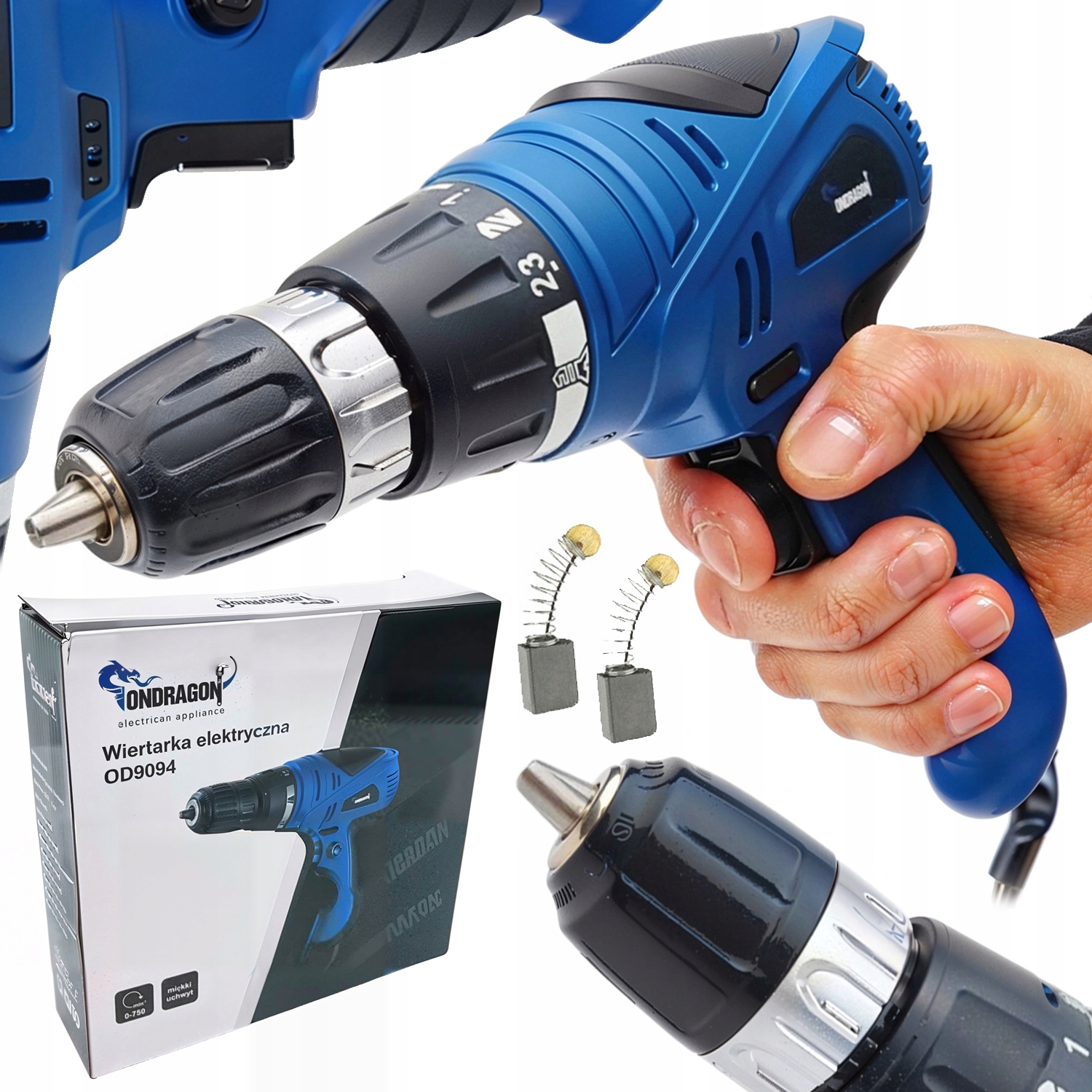WIERTARKO WKRĘTARKA ELEKTRYCZNA SIECIOWA 950W MOCNA WYTRZYMAŁA OD9094