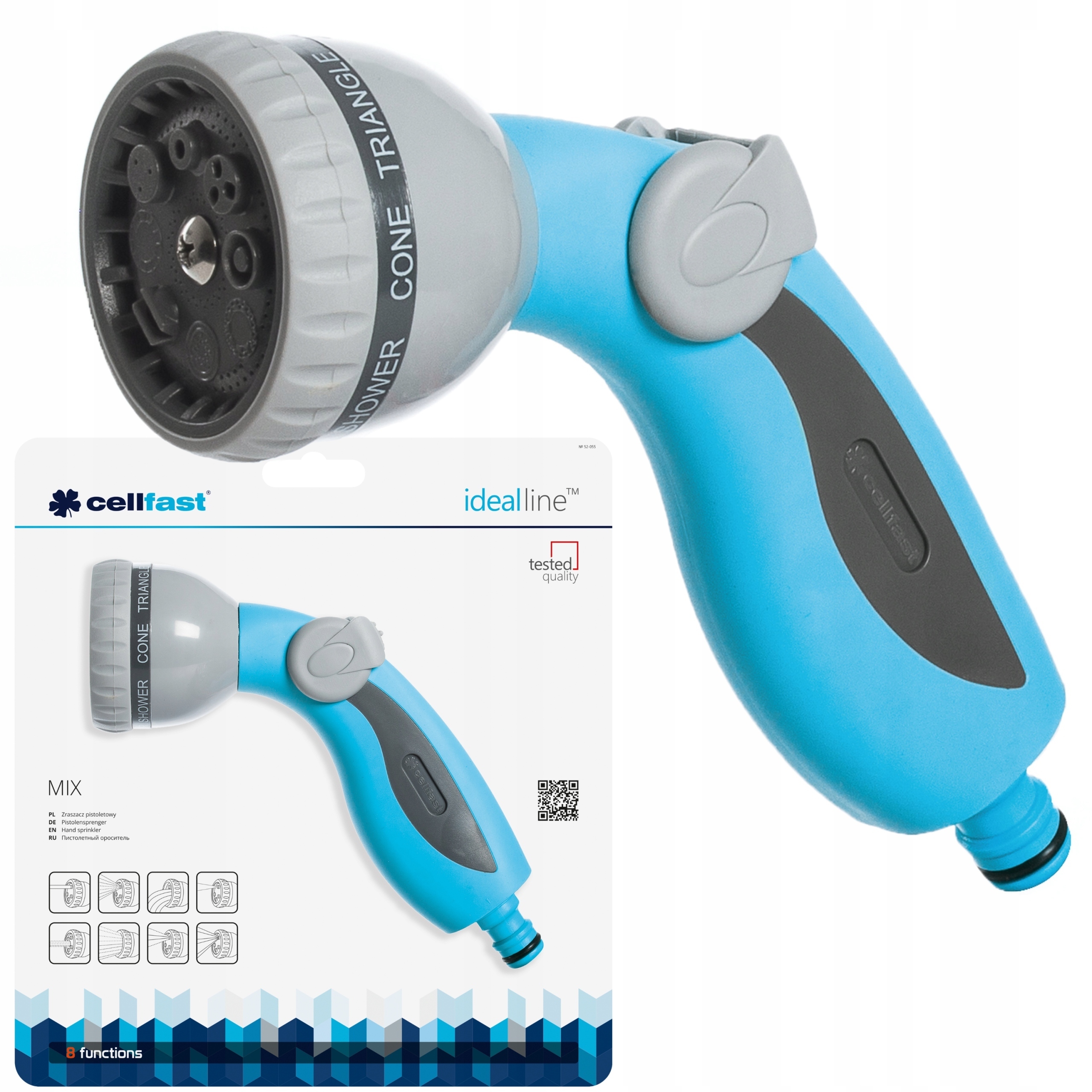 CELLFAST ZRASZACZ PISTOLETOWY MIX IDEAL 8 FUNKCJI PISTOLET DO WODY 52-055