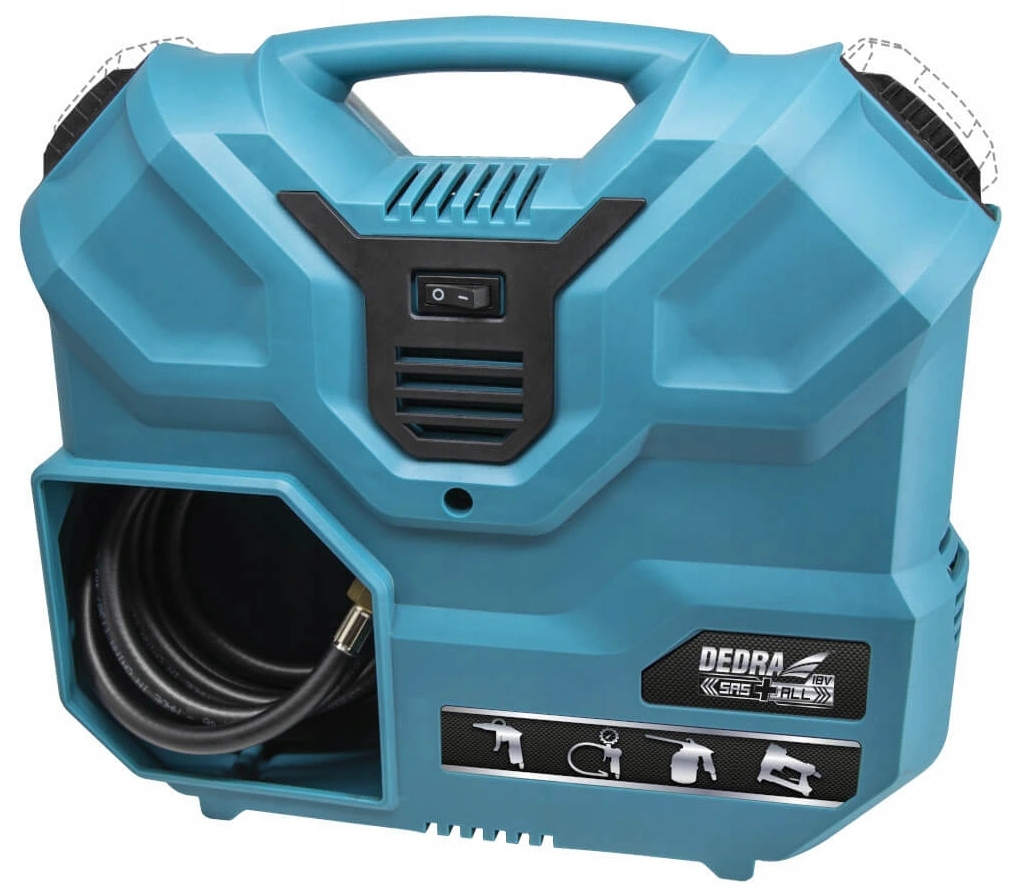 DEDRA KOMPRESOR BEZOLEJOWY SAS + ALL 18V AKUMULATOROWY SPRĘŻARKA 8 BAR
