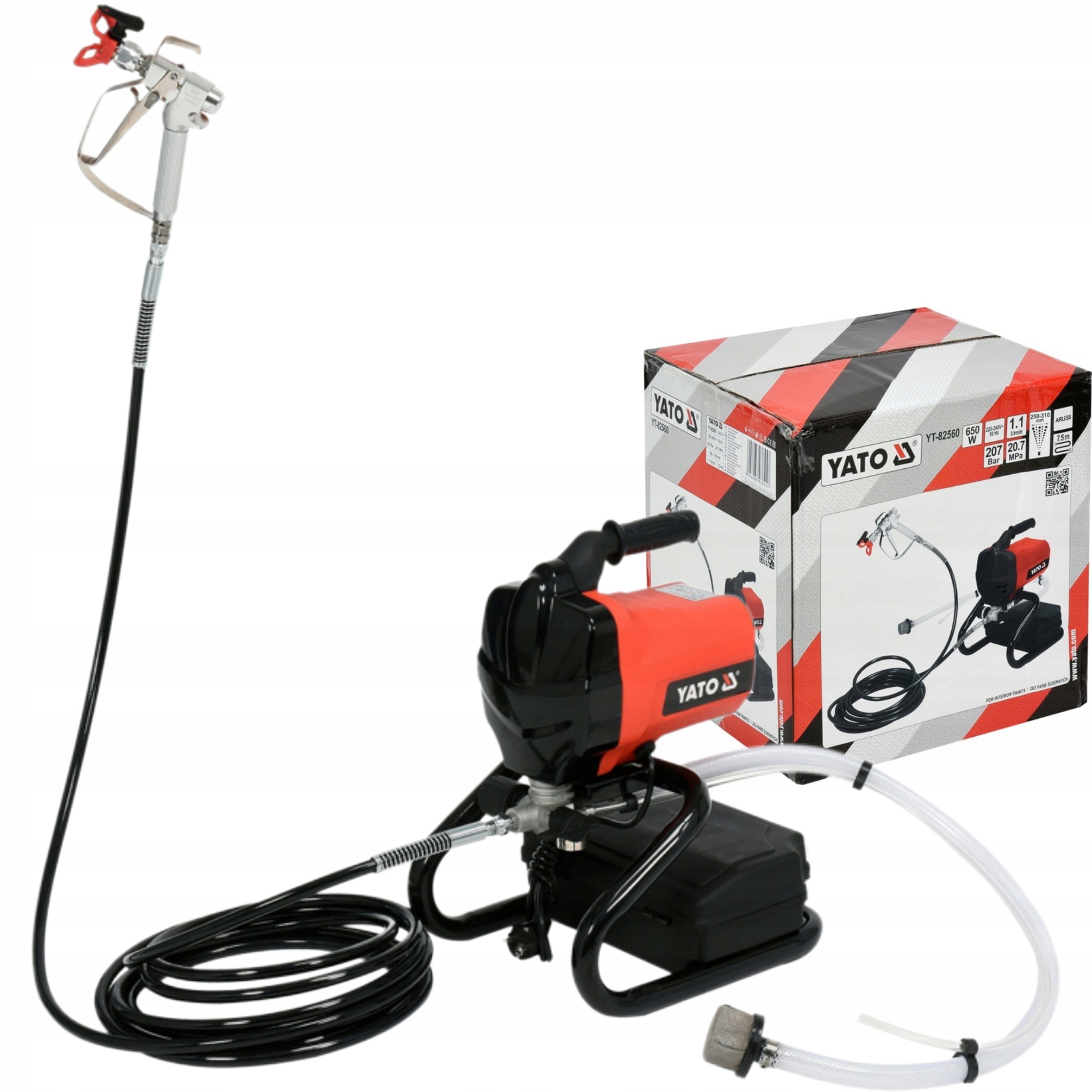 YATO HYDRODYNAMICZNY AGREGAT MALARSKI DO MALOWANIA 650W +WĄŻ 7,5M YT-82560