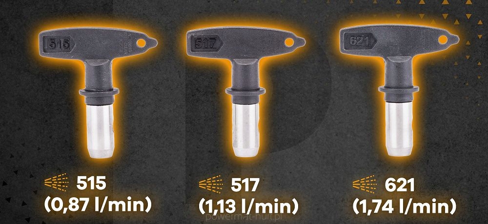 AGREGAT MALARSKI PISTOLET HYDRODYNAMICZNY 1500W WĄŻ 15M 225 BAR 3X DYSZA