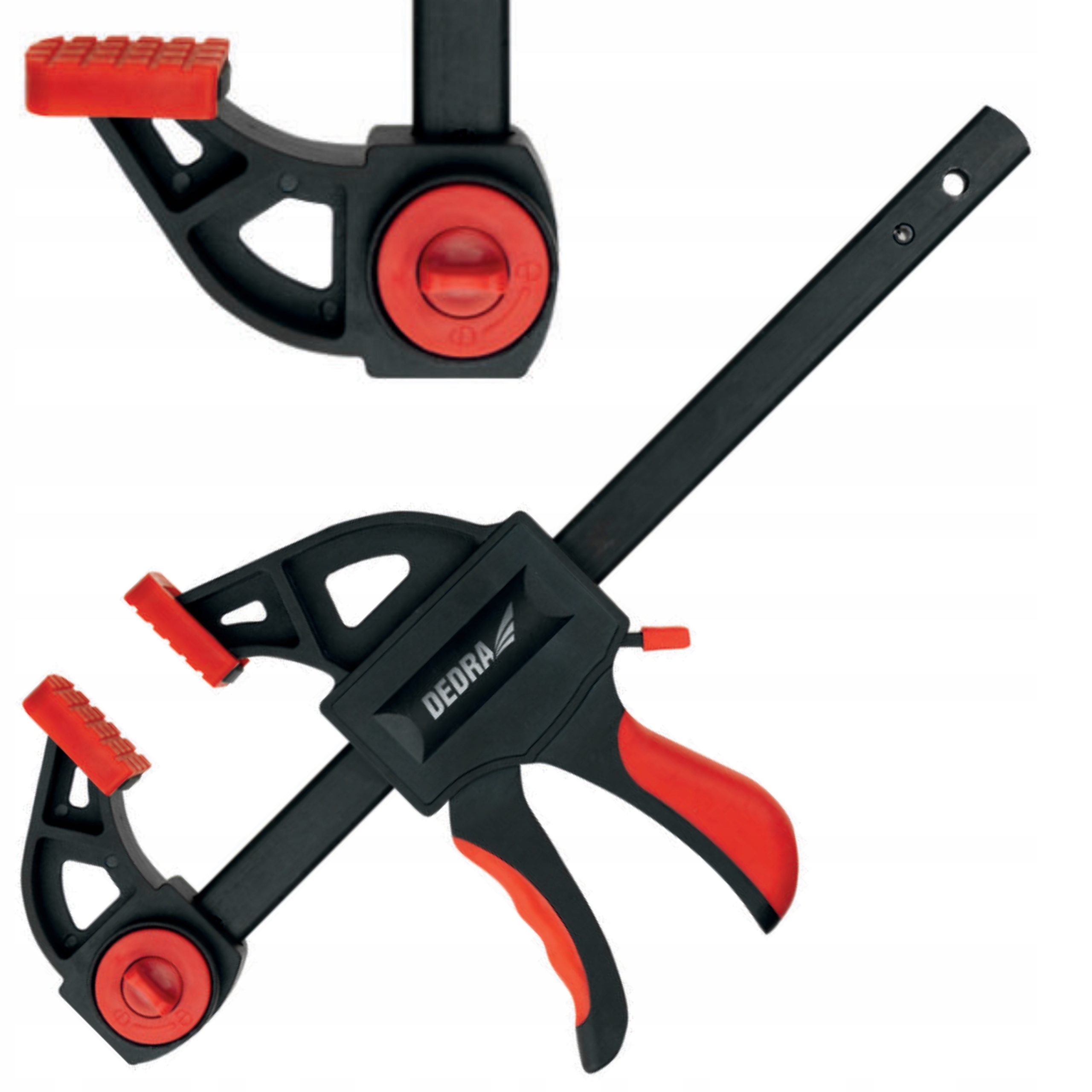 DEDRA ŚCISK STOLARSKI PISTOLETOWY 200X72MM SZYBKOZACISKOWY ROZPIERAK 12A022