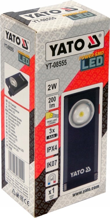 LATARKA LAMPA ROBOCZA 200 LM 2W, 3XAAA YATO