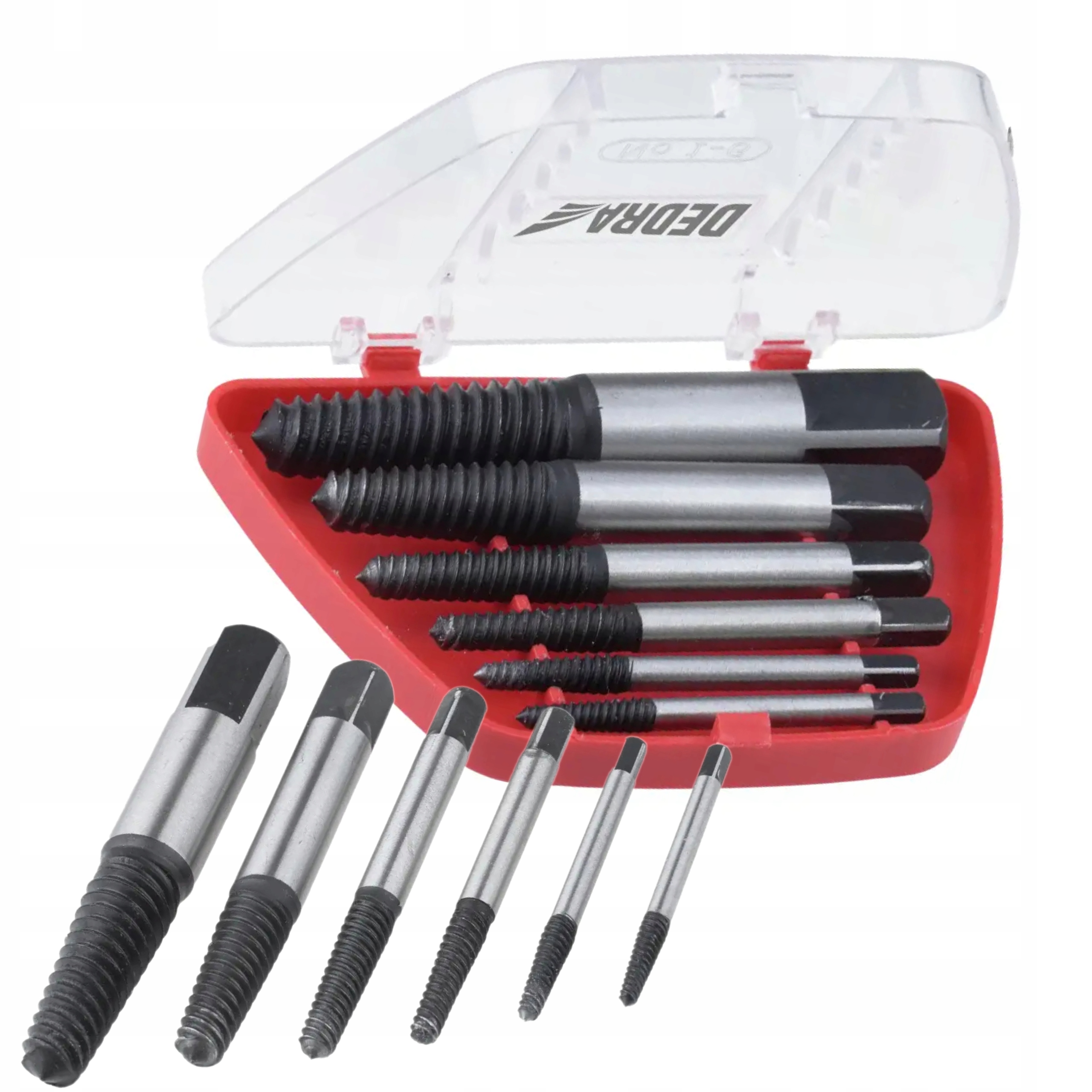 DEDRA ZESTAW WYKRĘTAKI DO ZERWANYCH ŚRUB 6SZTUK W ETUI 06A200