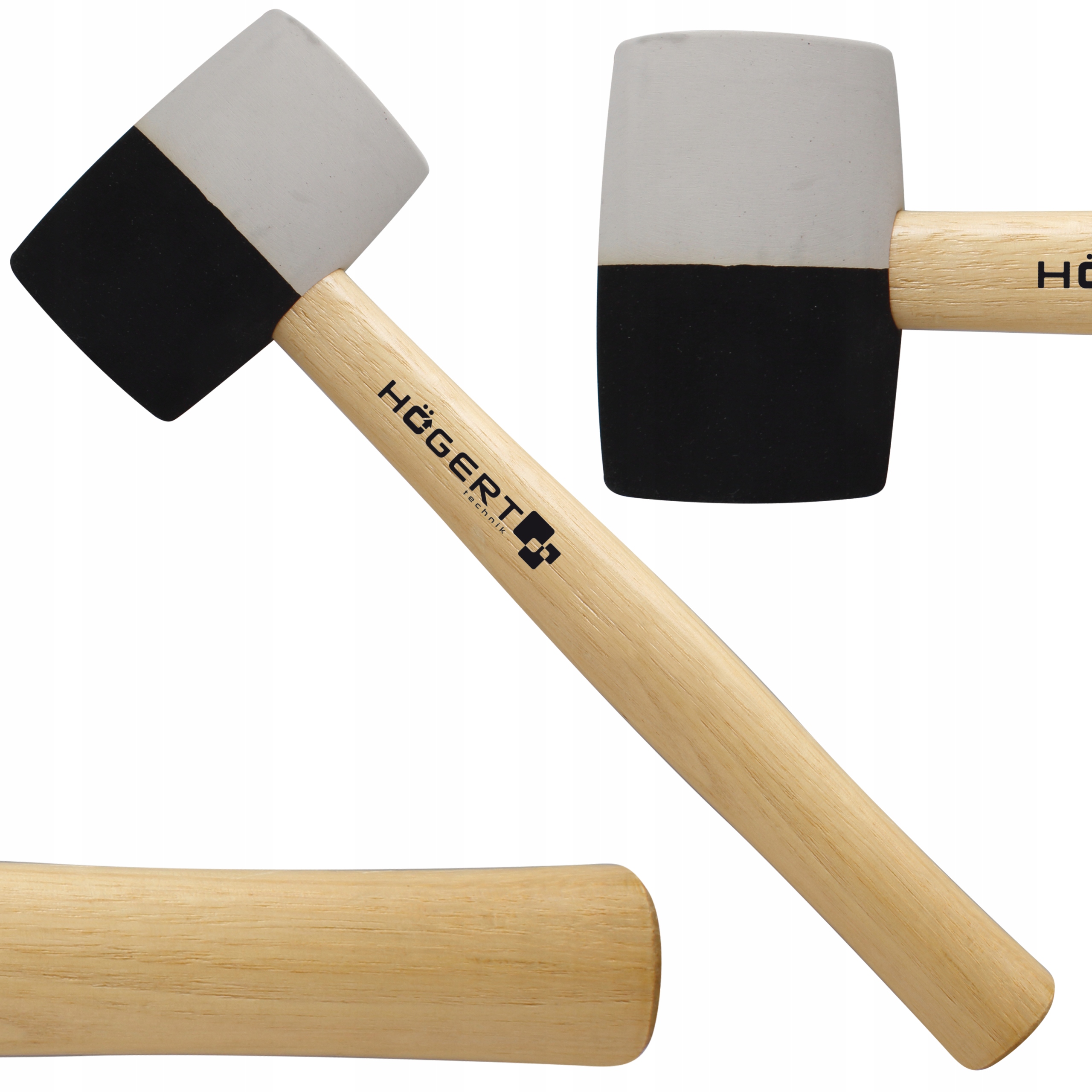 HOEGERT MŁOTEK GUMOWY BIAŁO/CZARNY 450G FI 62MM 275 MM BRUKARSKI HT3B044