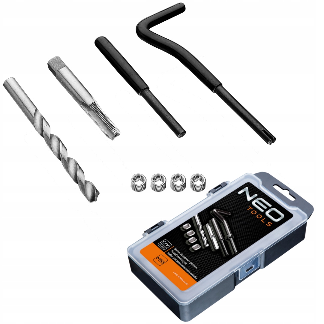 NEO TOOLS ZESTAW DO NAPRAWY GWINTÓW M10 4 SZT. REPARATUREK CrV 11-903